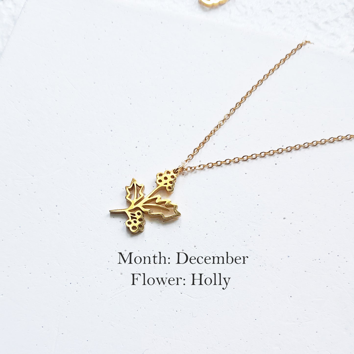 Birth flower necklace, birth month jewelry,