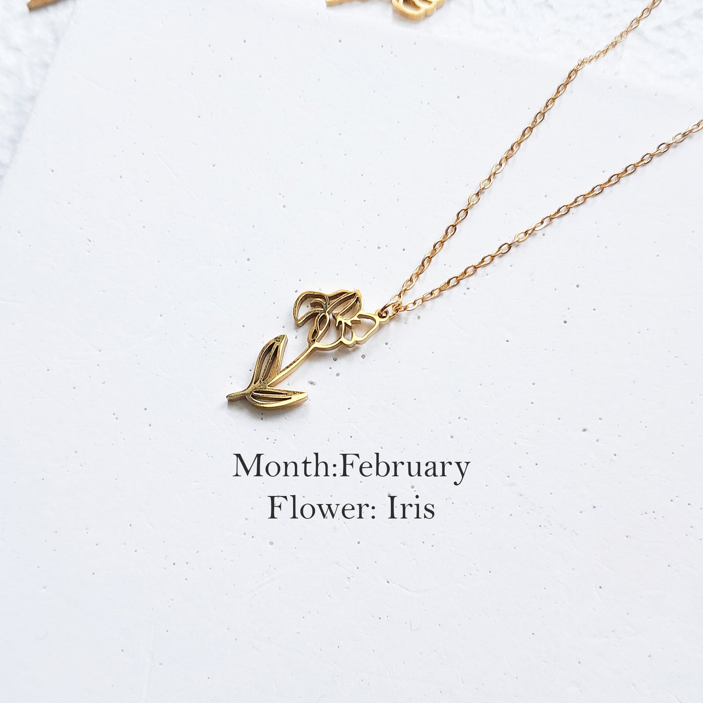 Birth flower necklace, birth month jewelry,