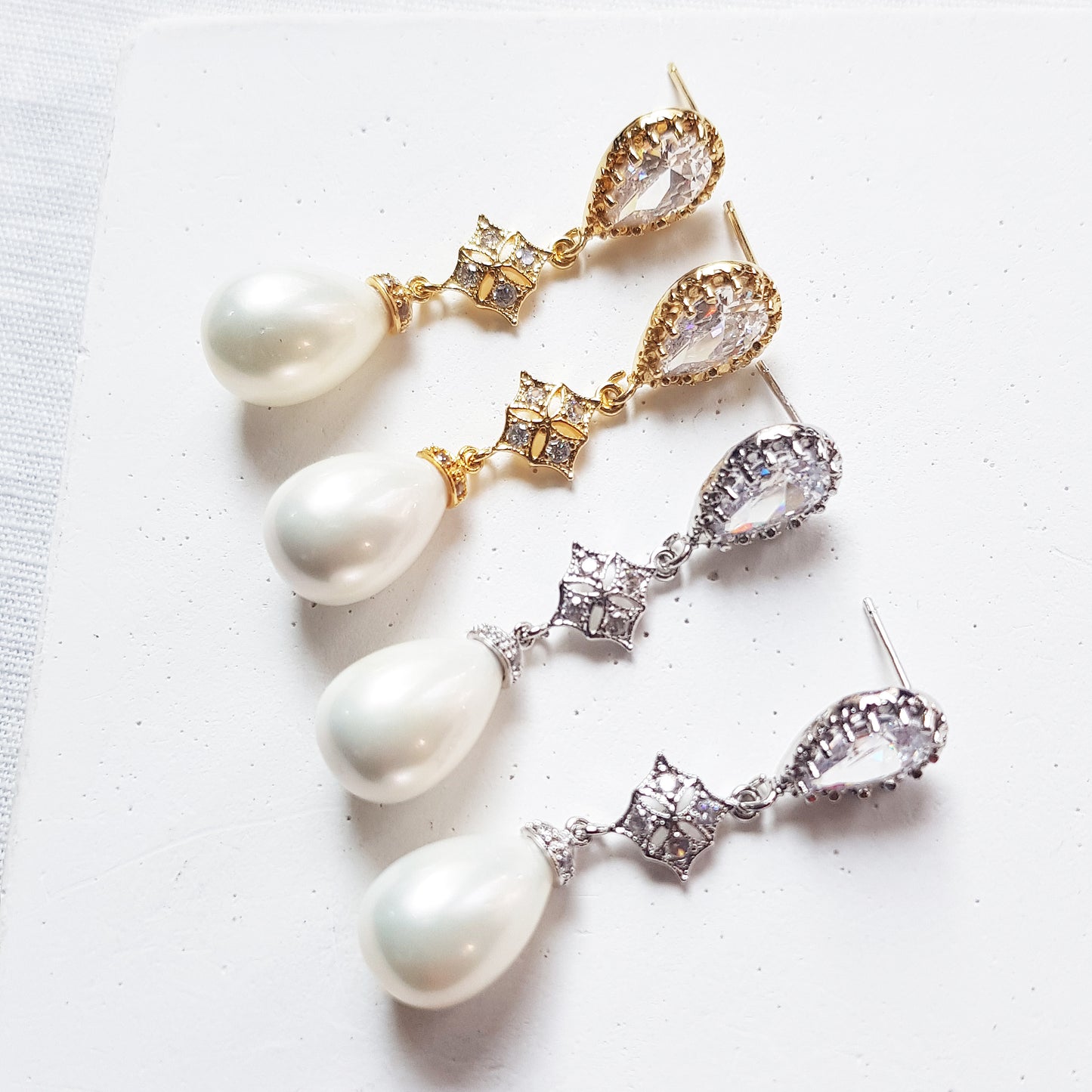 Pearl art deco earrings