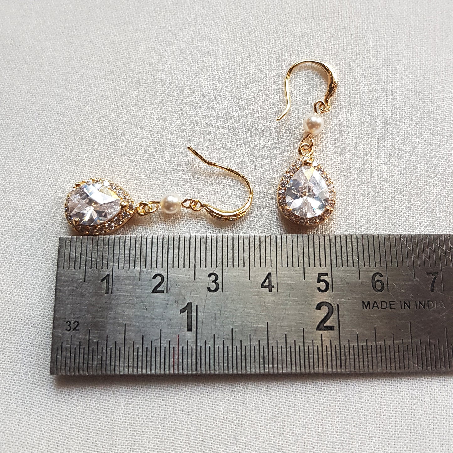 Pearl and crystal necklace and earring set, bridal jewelry set