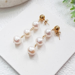 Freshwater pearl drop earrings for Modern and Boho Brides