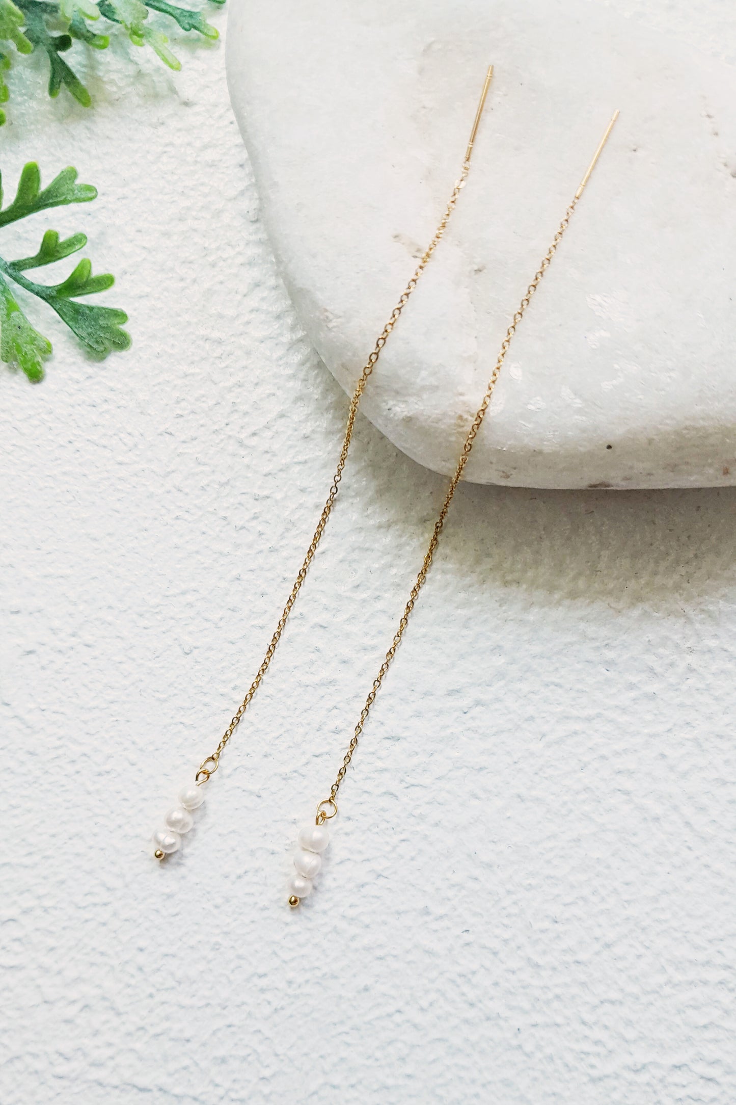 Delicate Pearl Threader Earrings