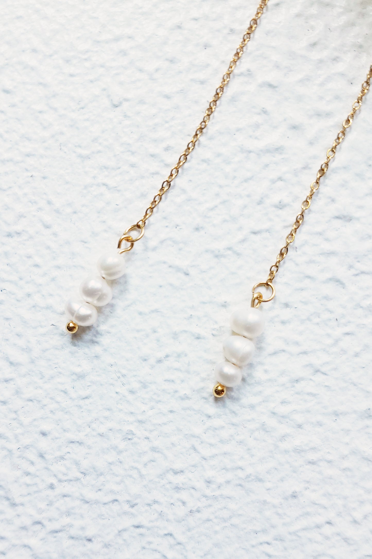 Delicate Pearl Threader Earrings
