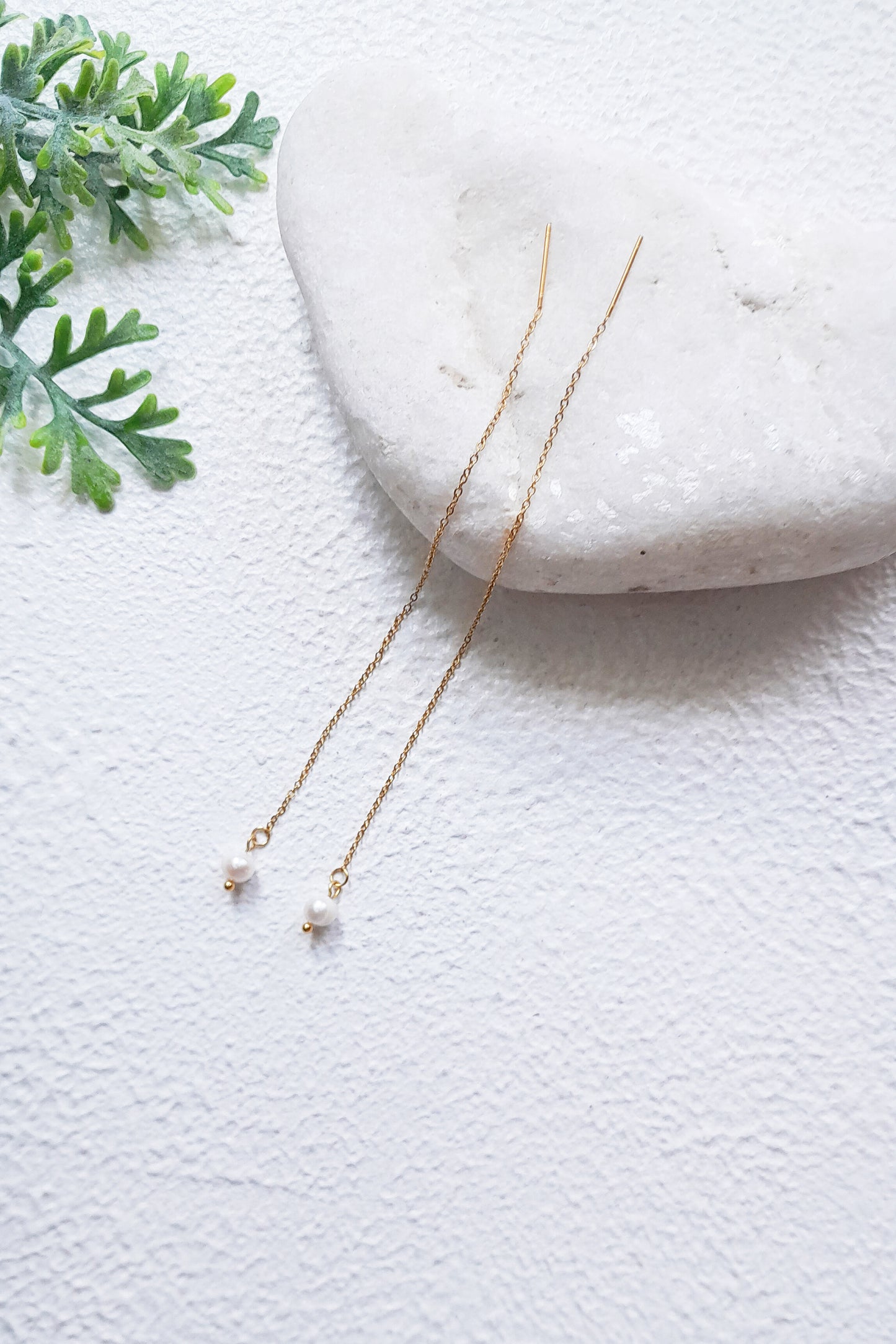 Delicate Pearl Threader Earrings