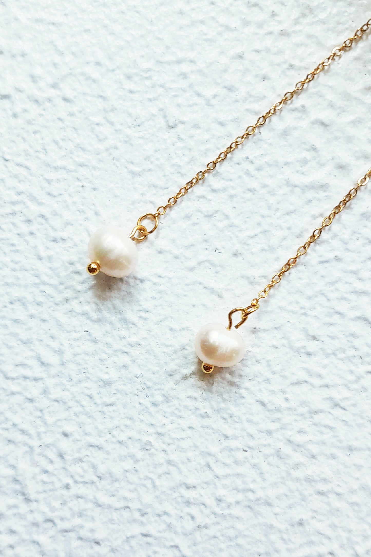 Delicate Pearl Threader Earrings