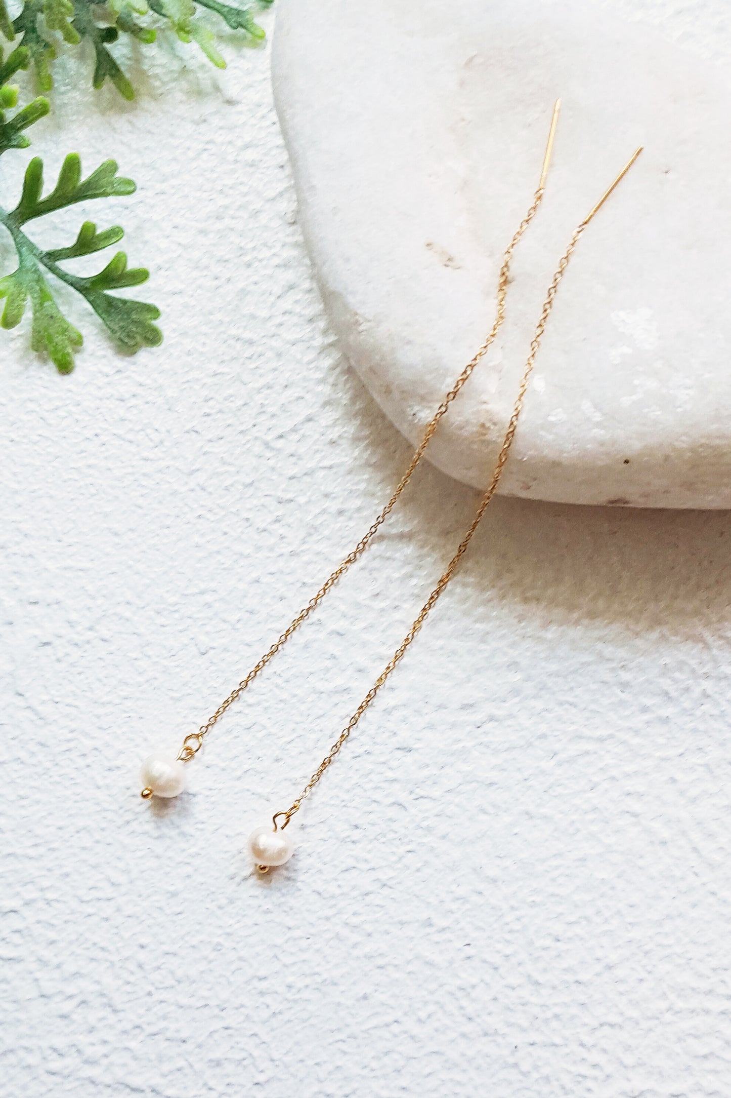 Delicate Pearl Threader Earrings
