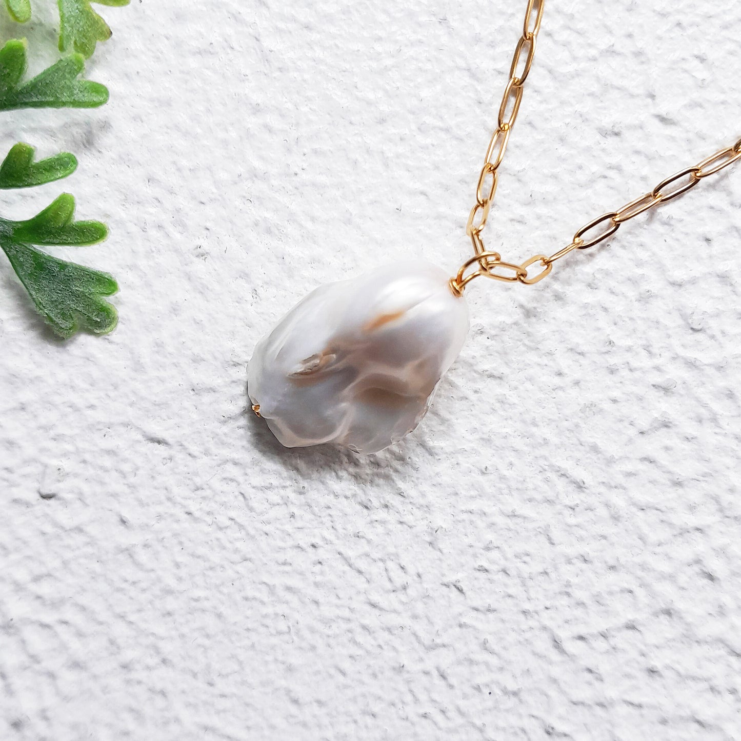 Fireball baroque pearl necklace, boho chic pearl jewelry