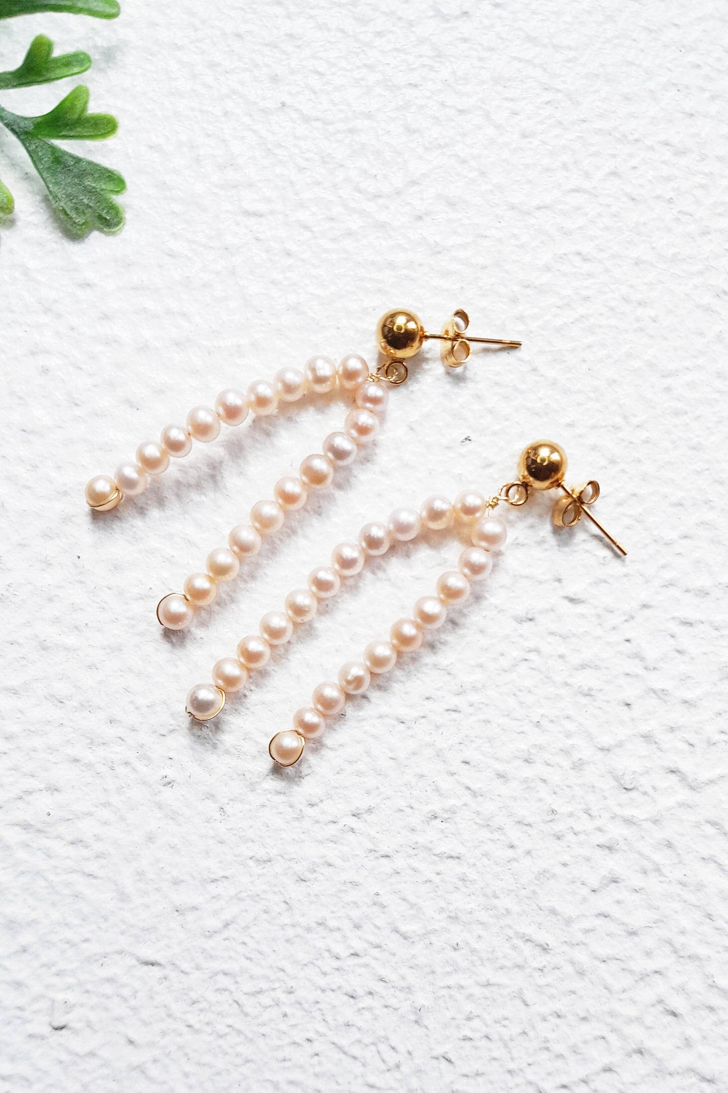 Freshwater pearl tassel earrings, pink pearl earrings, bridesmaid gift