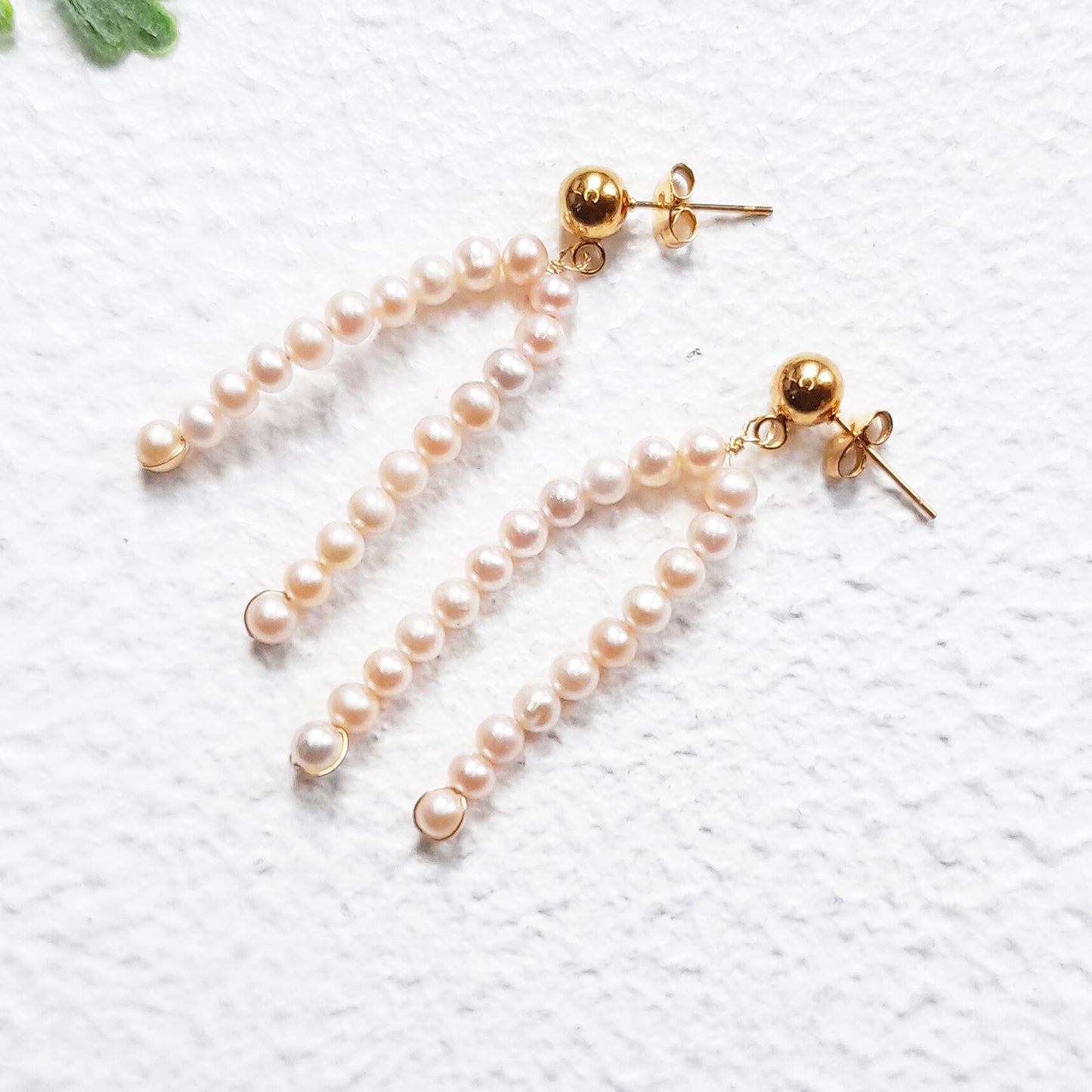 Freshwater pearl tassel earrings, pink pearl earrings, bridesmaid gift