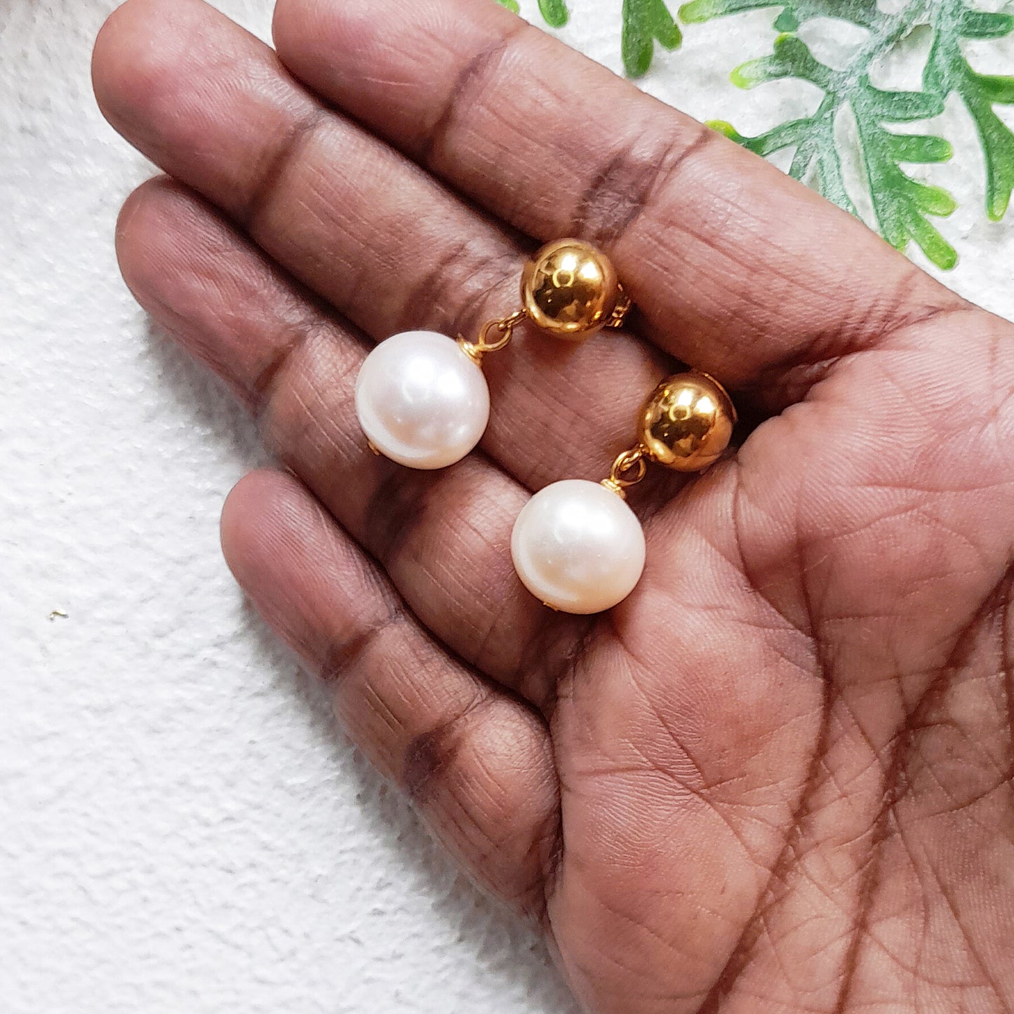 Simple pearl bridal earrings, Pearl Stud Earrings