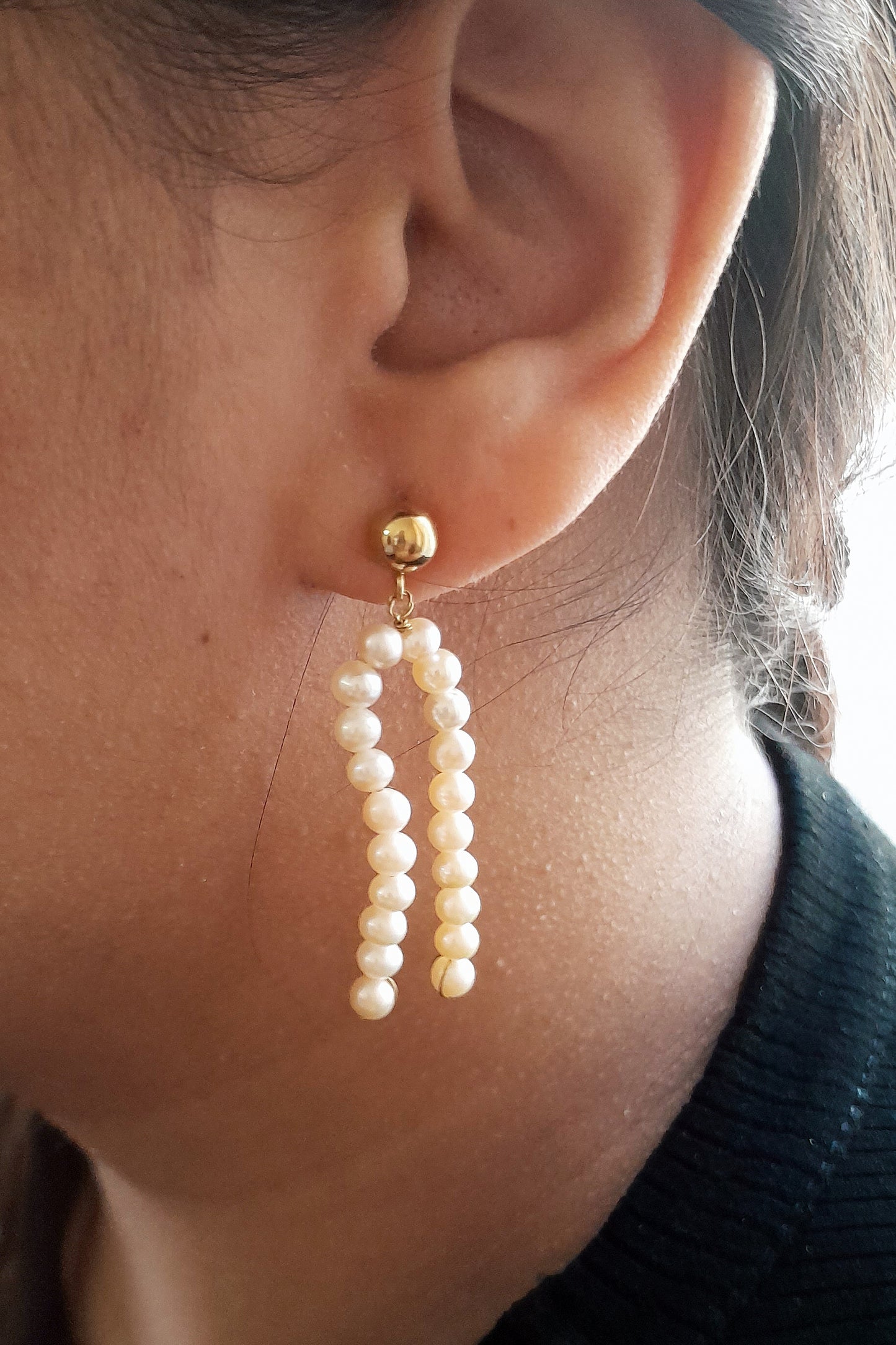 Freshwater pearl tassel earrings, pink pearl earrings, bridesmaid gift