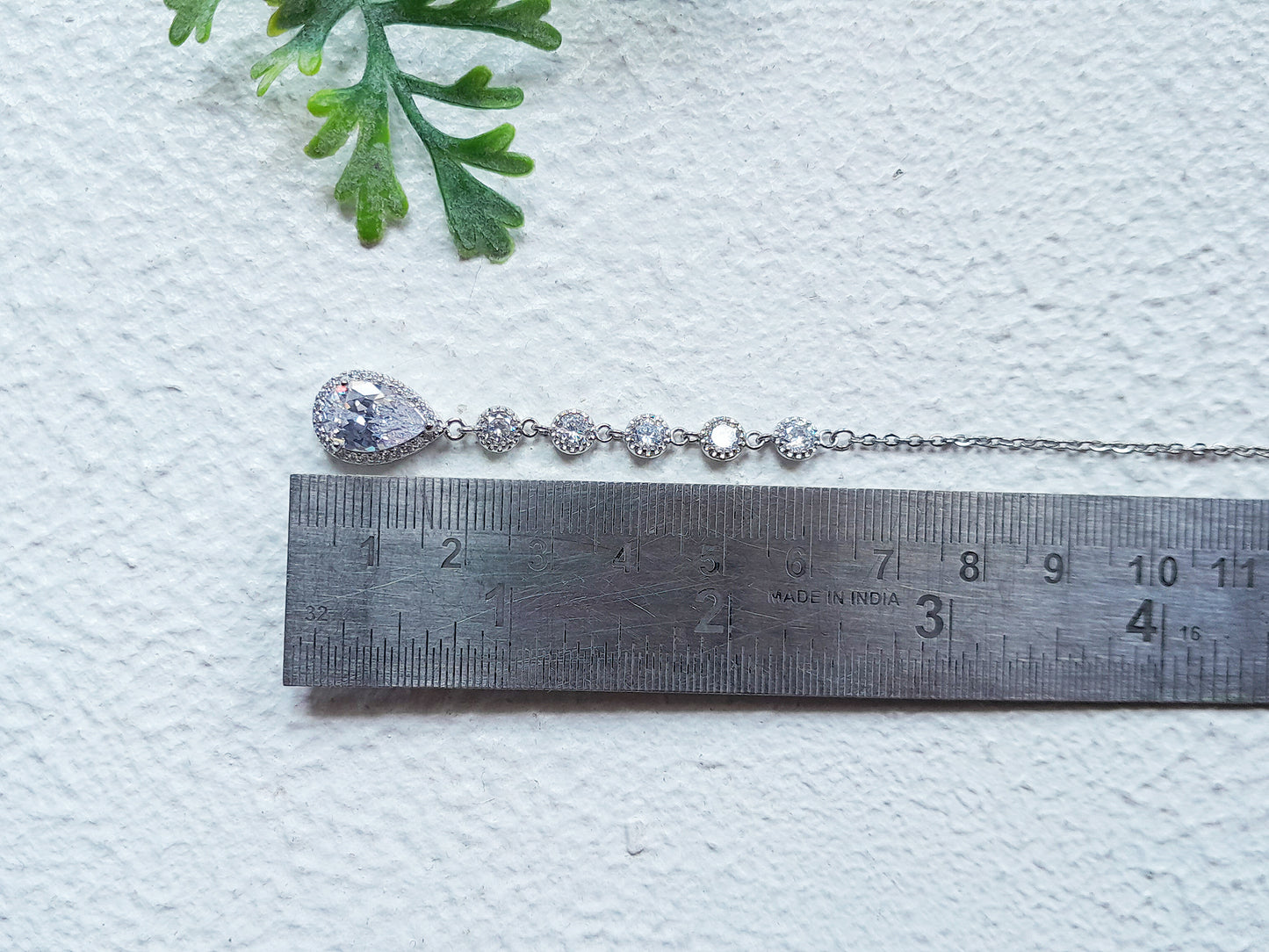 Silver Maang Tikka, Dainty Cubic Zirconia Bridal Headpiece, Boho Wedding Hair Jewelry