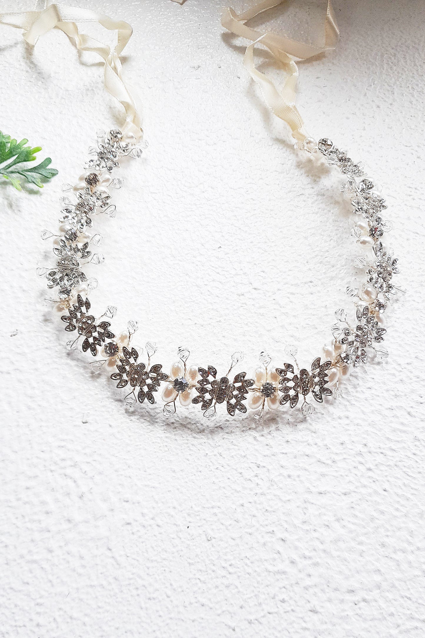 Crystal & Pearl Bridal Headband | Wedding