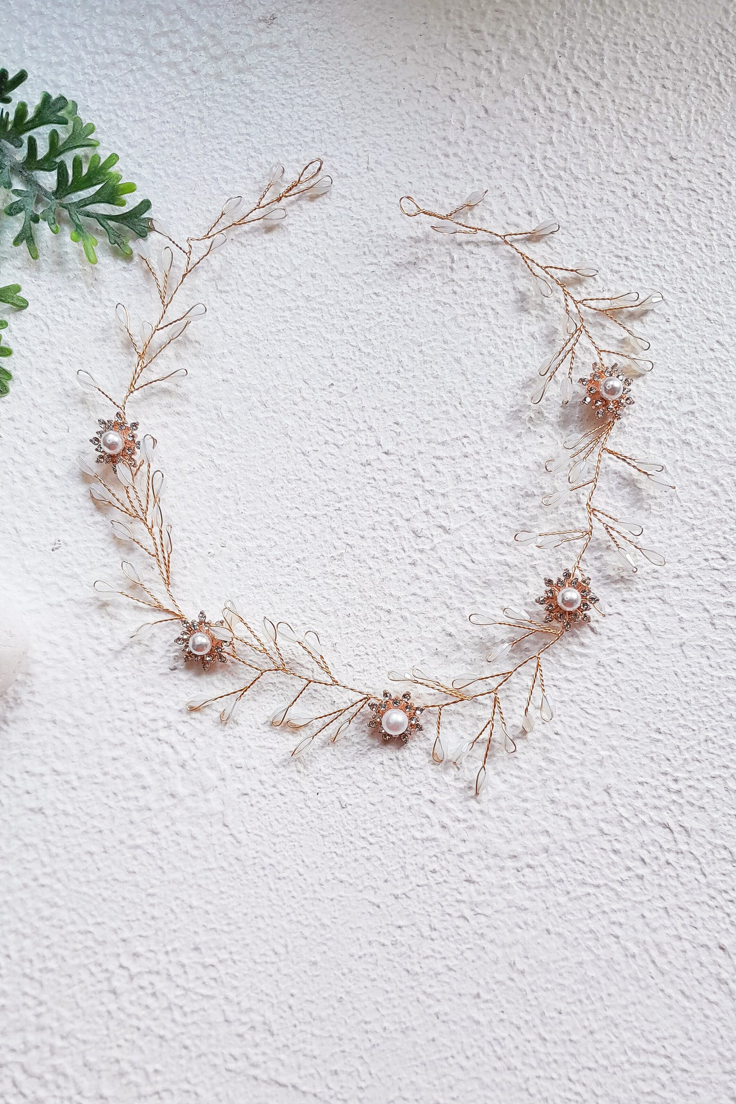 Opal Crystal Floral Hair Vine | Bridal