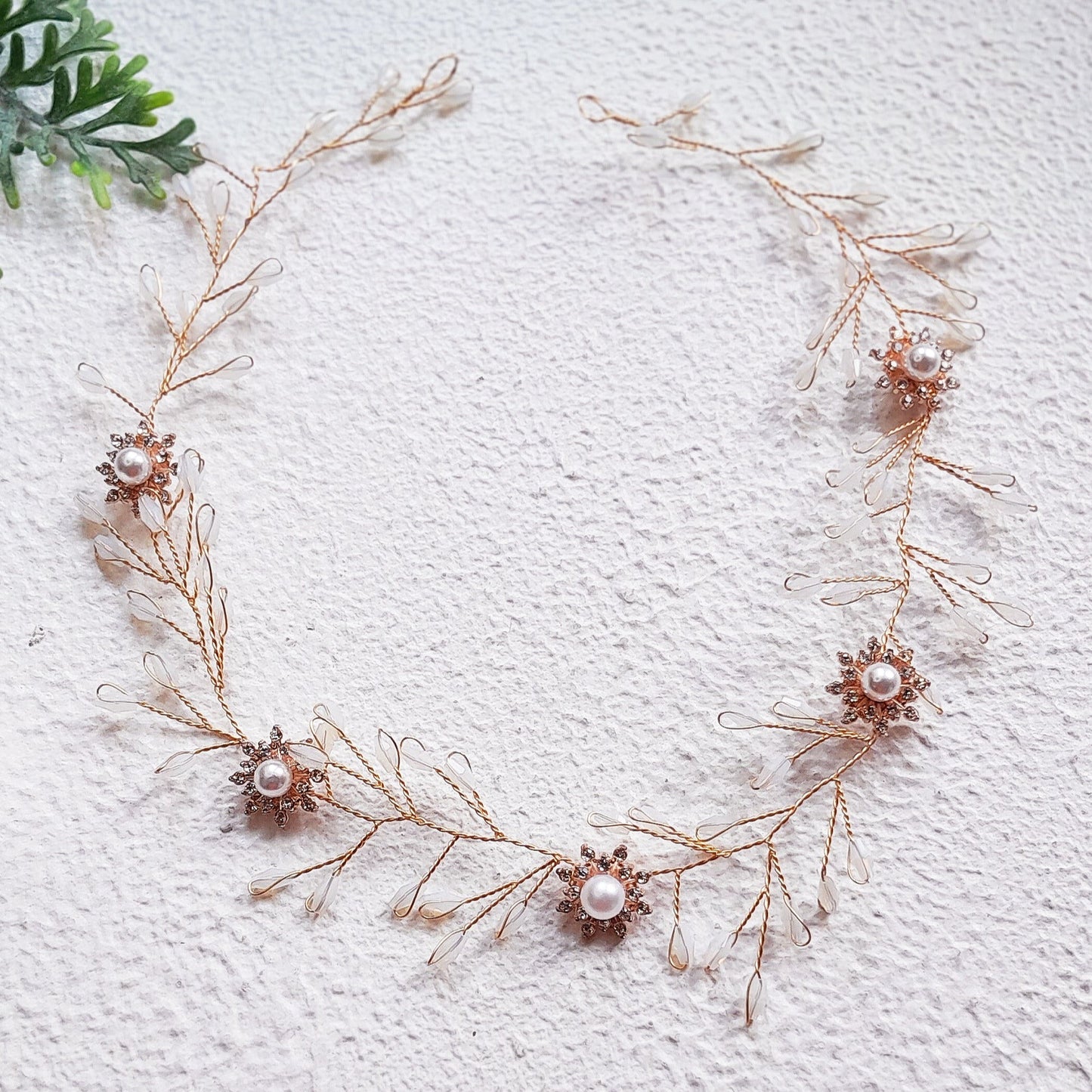 Opal Crystal Floral Hair Vine | Bridal