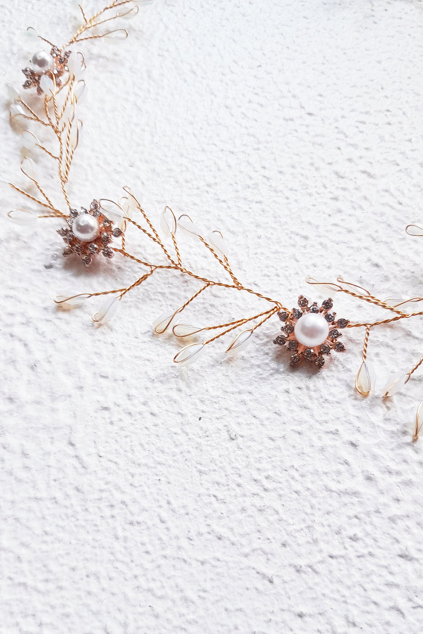 Opal Crystal Floral Hair Vine | Bridal