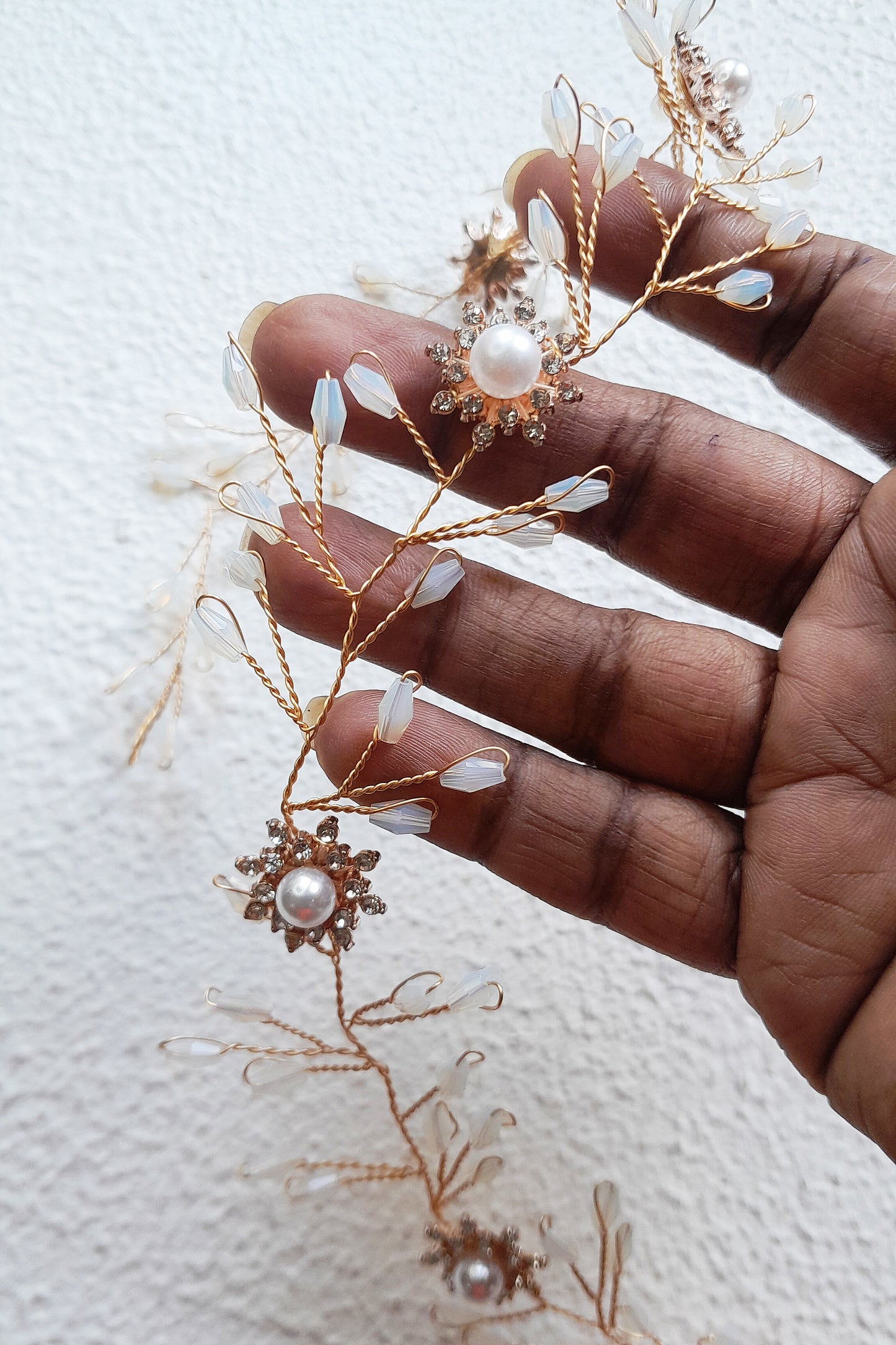 Opal Crystal Floral Hair Vine | Bridal