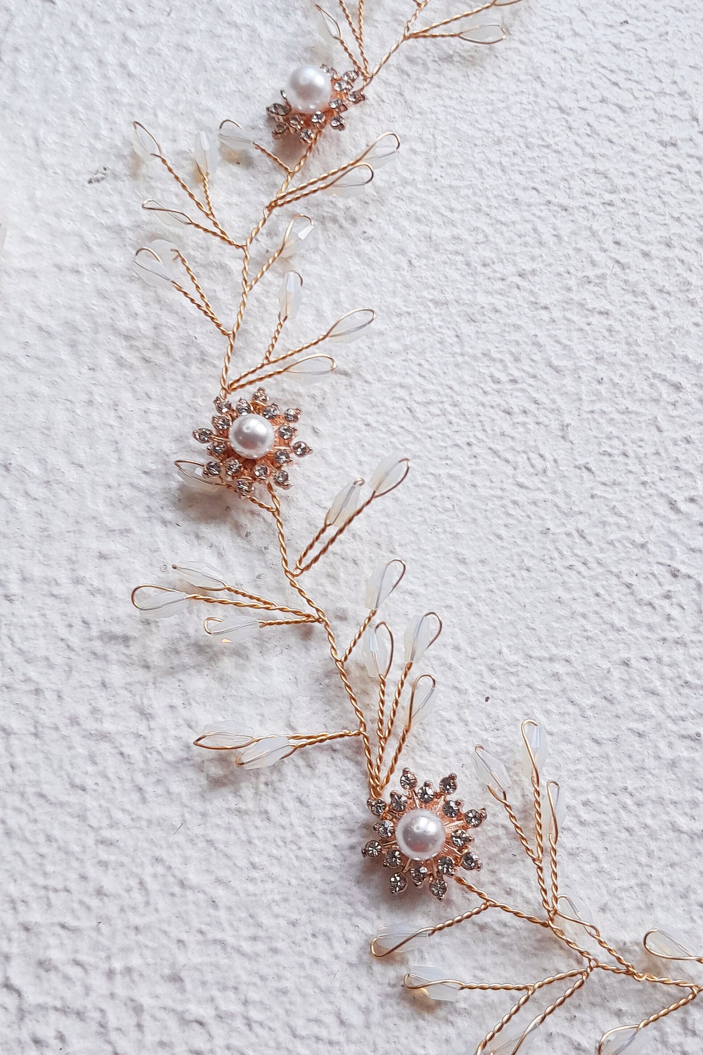 Opal Crystal Floral Hair Vine | Bridal