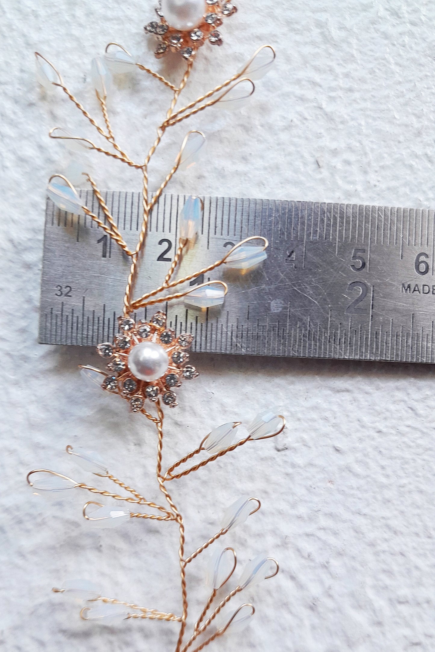 Opal Crystal Floral Hair Vine | Bridal