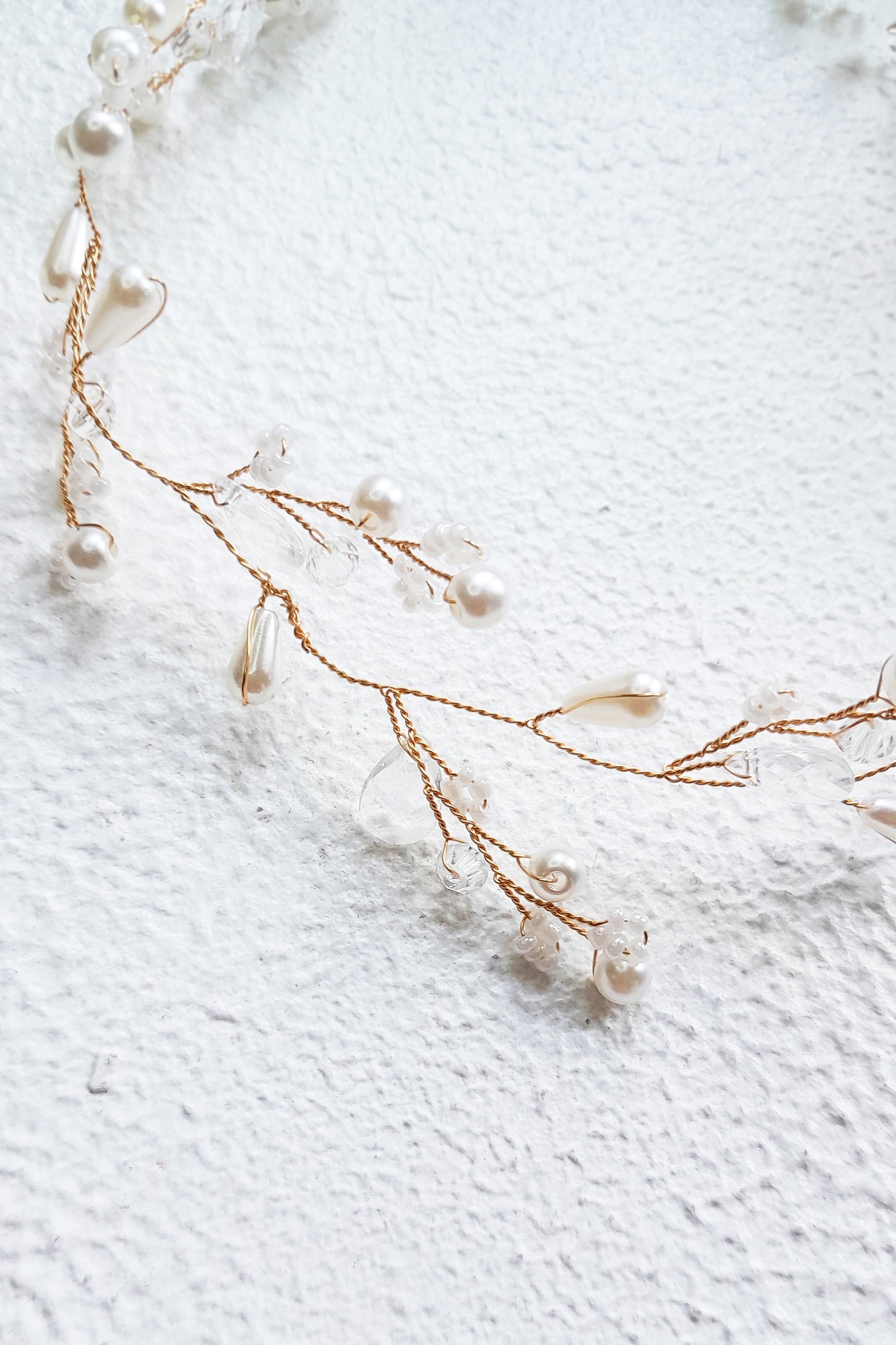 Gold Crystal Pearl Hair Vine | Bridal