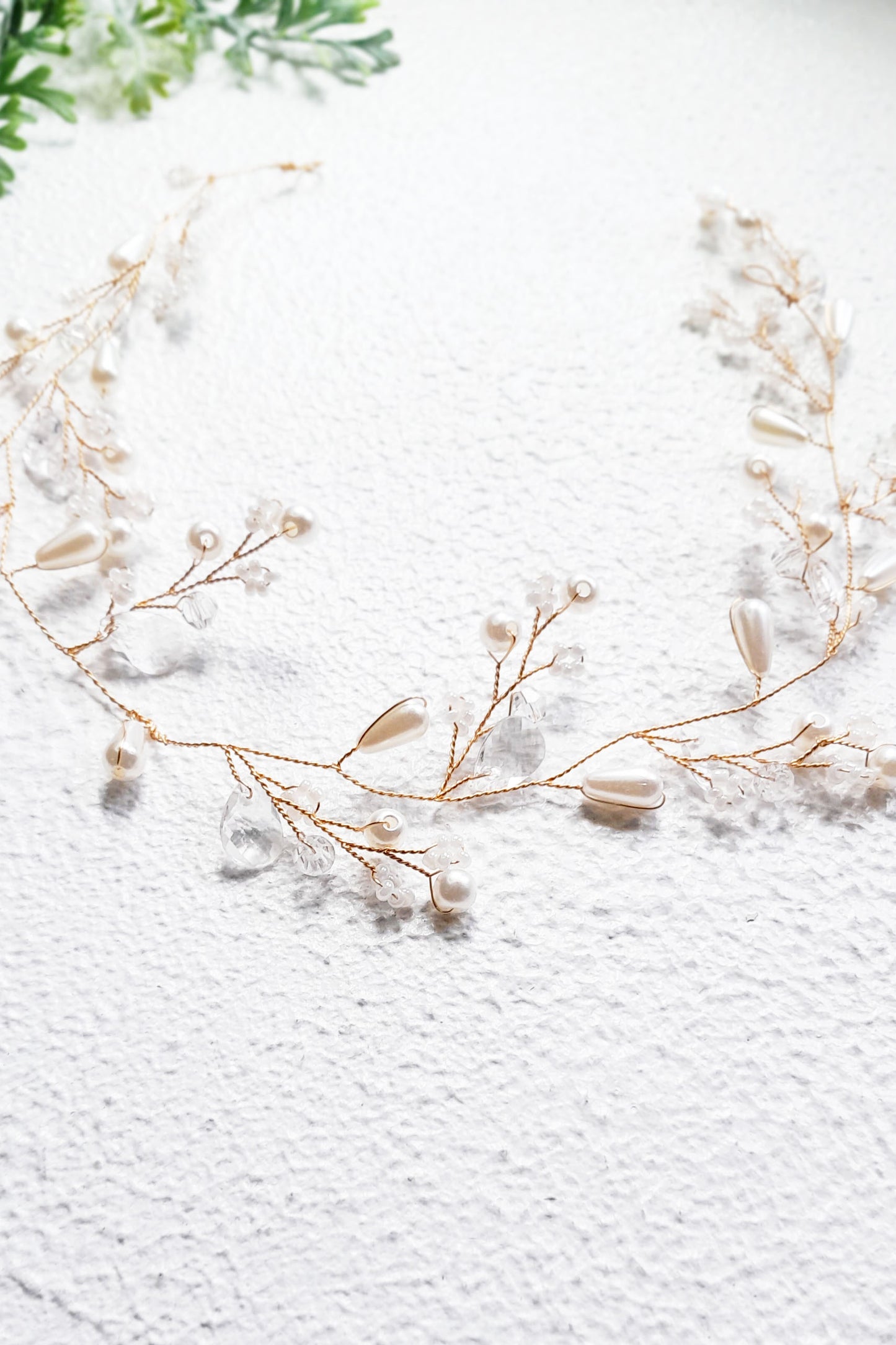 Gold Crystal Pearl Hair Vine | Bridal