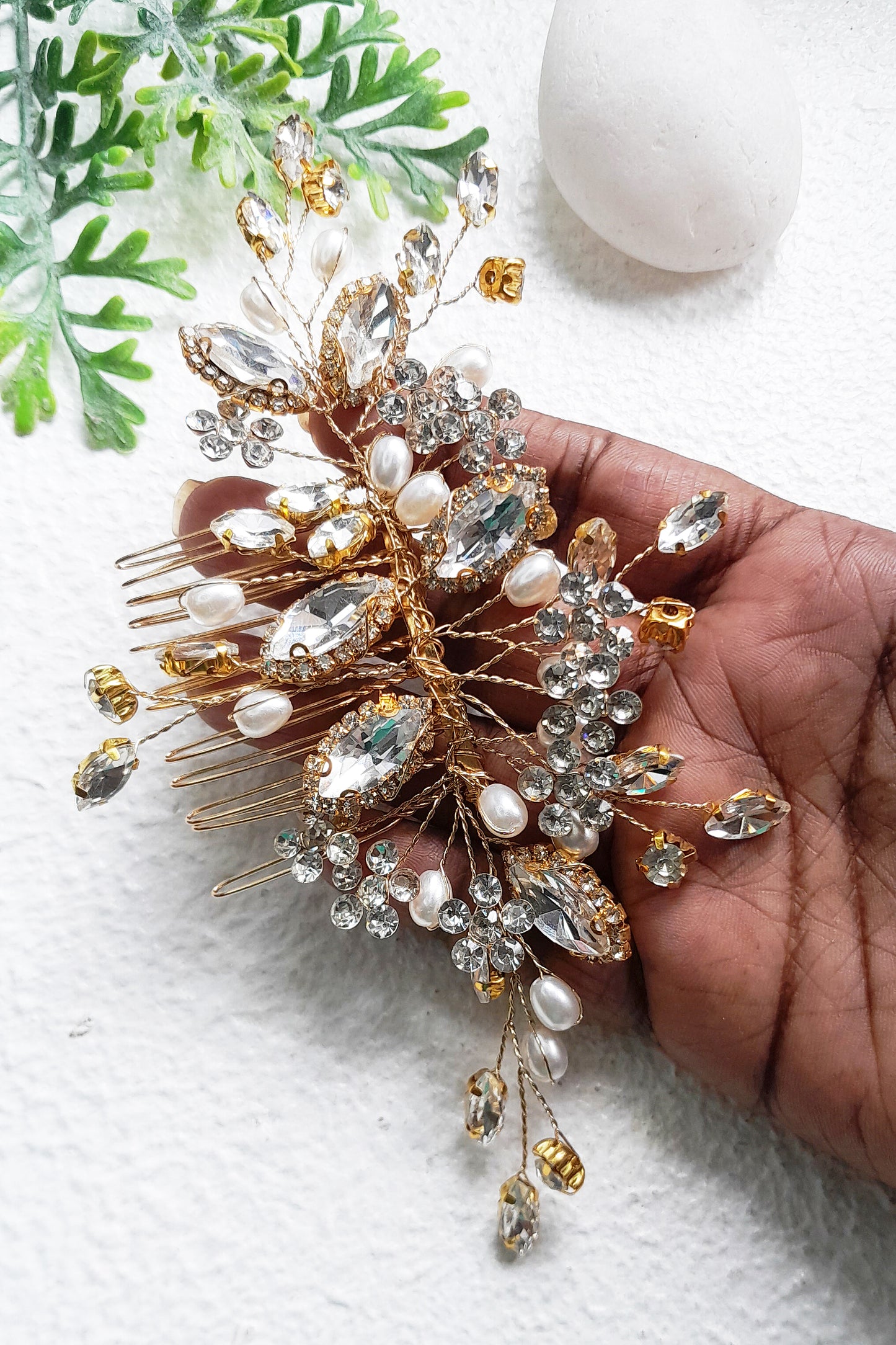 Crystal Pearl Bridal Comb