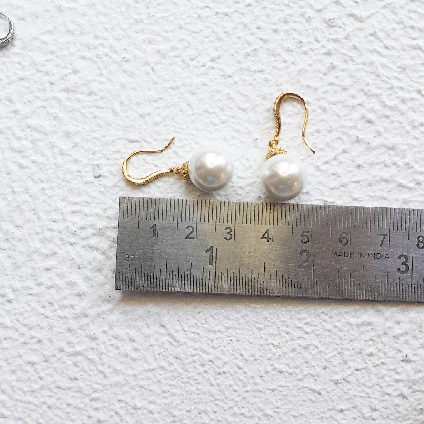 Pearl Drop Bridal Earrings CZ Hook