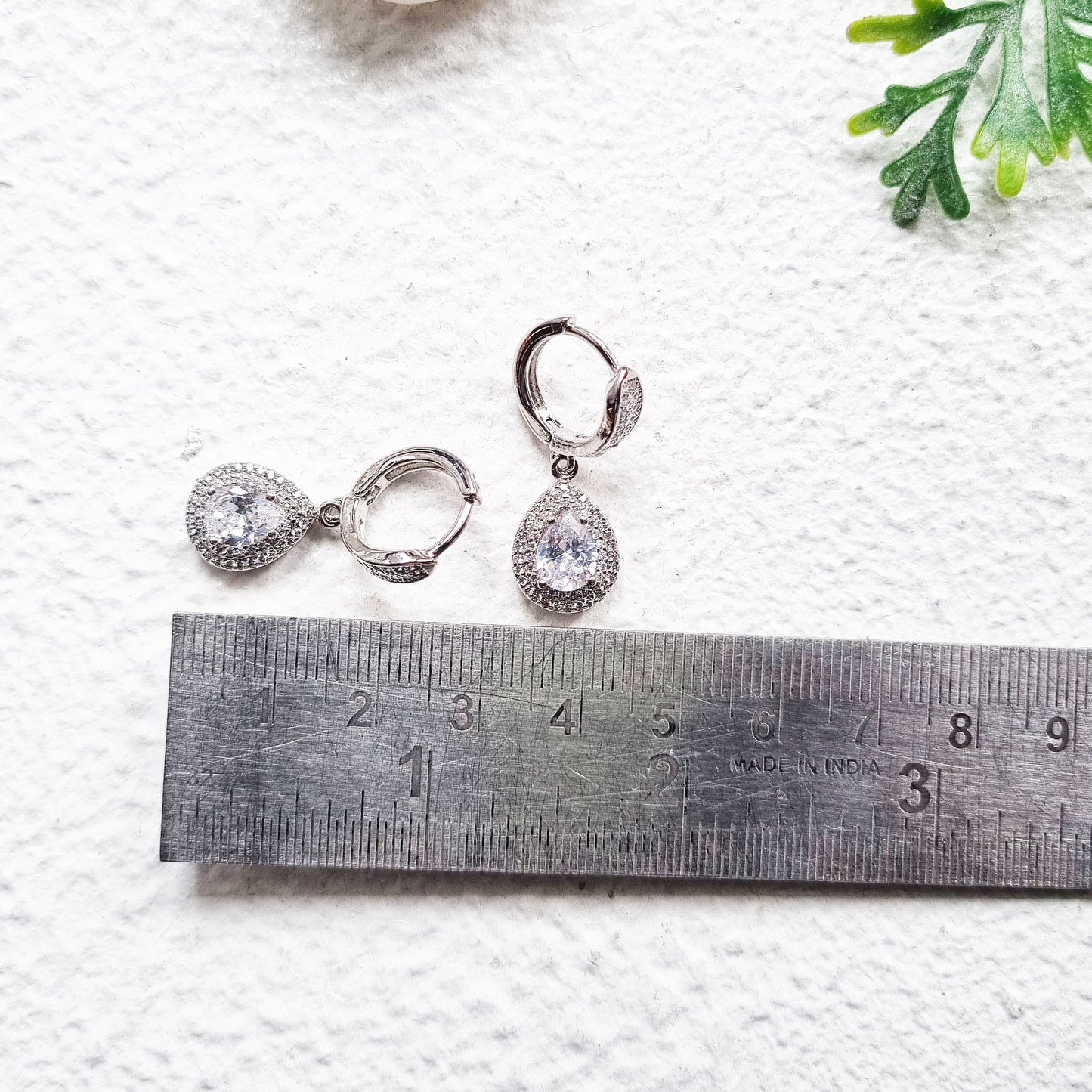 Bridal Silver Crystal Hoop Set