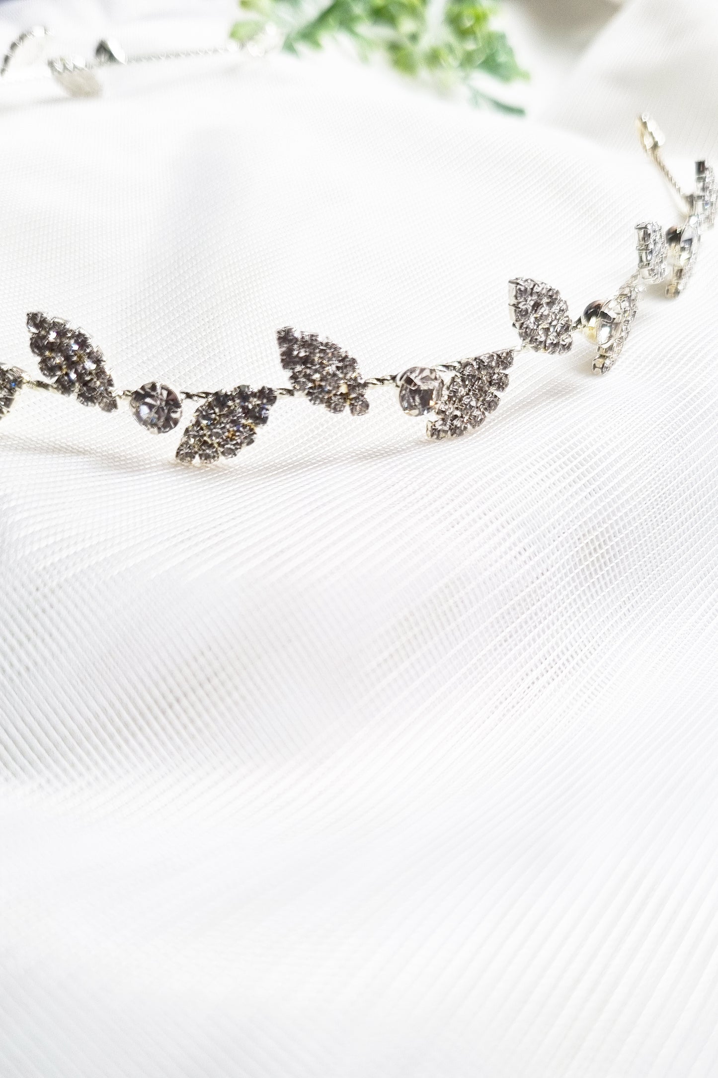 Silver Leaf Hairband for Wedding