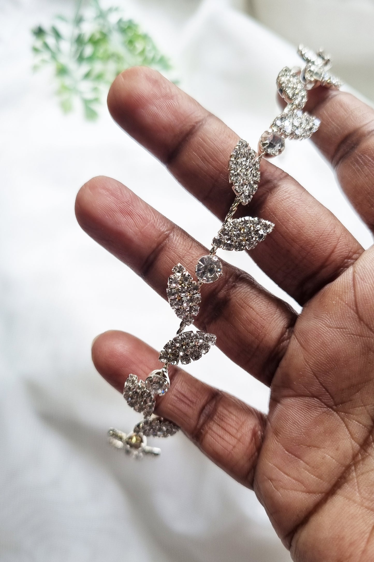 Silver Leaf Hairband for Wedding