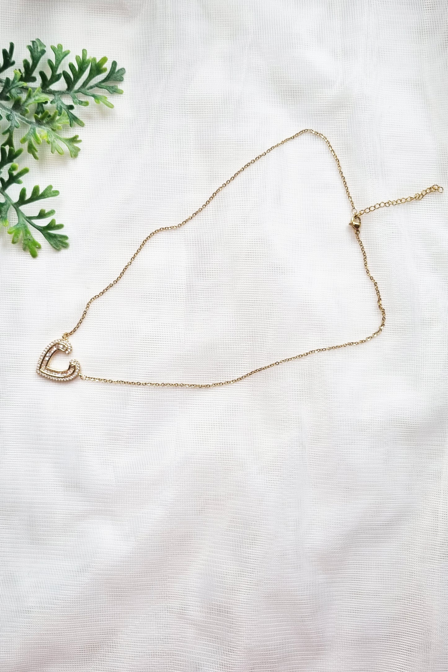 Romantic Gold CZ Heart Pendant