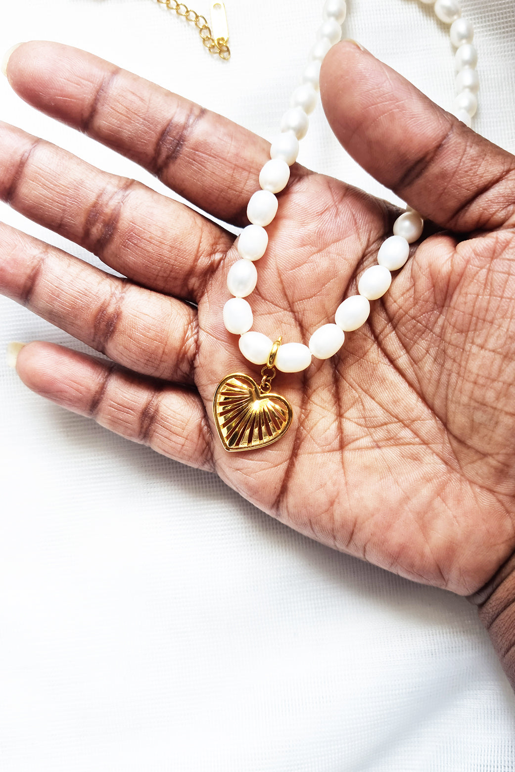 Pearl Heart Charm Necklace