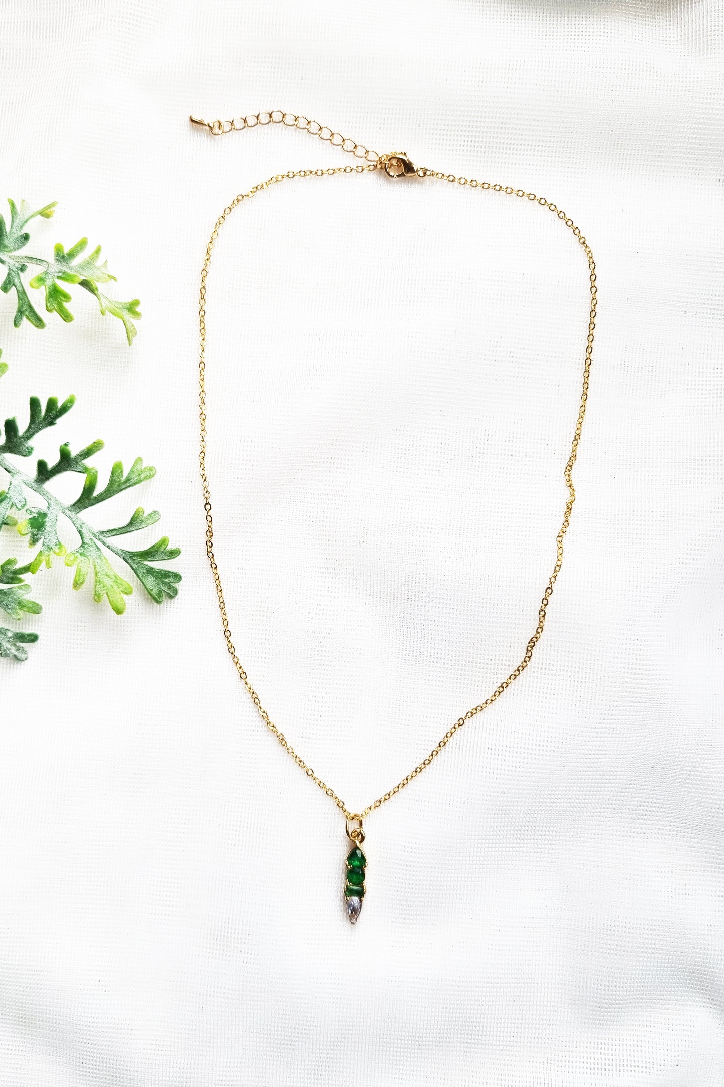 Gold Modern Ombre Birthstone Charm | 18k Gold Plated CZ Necklace