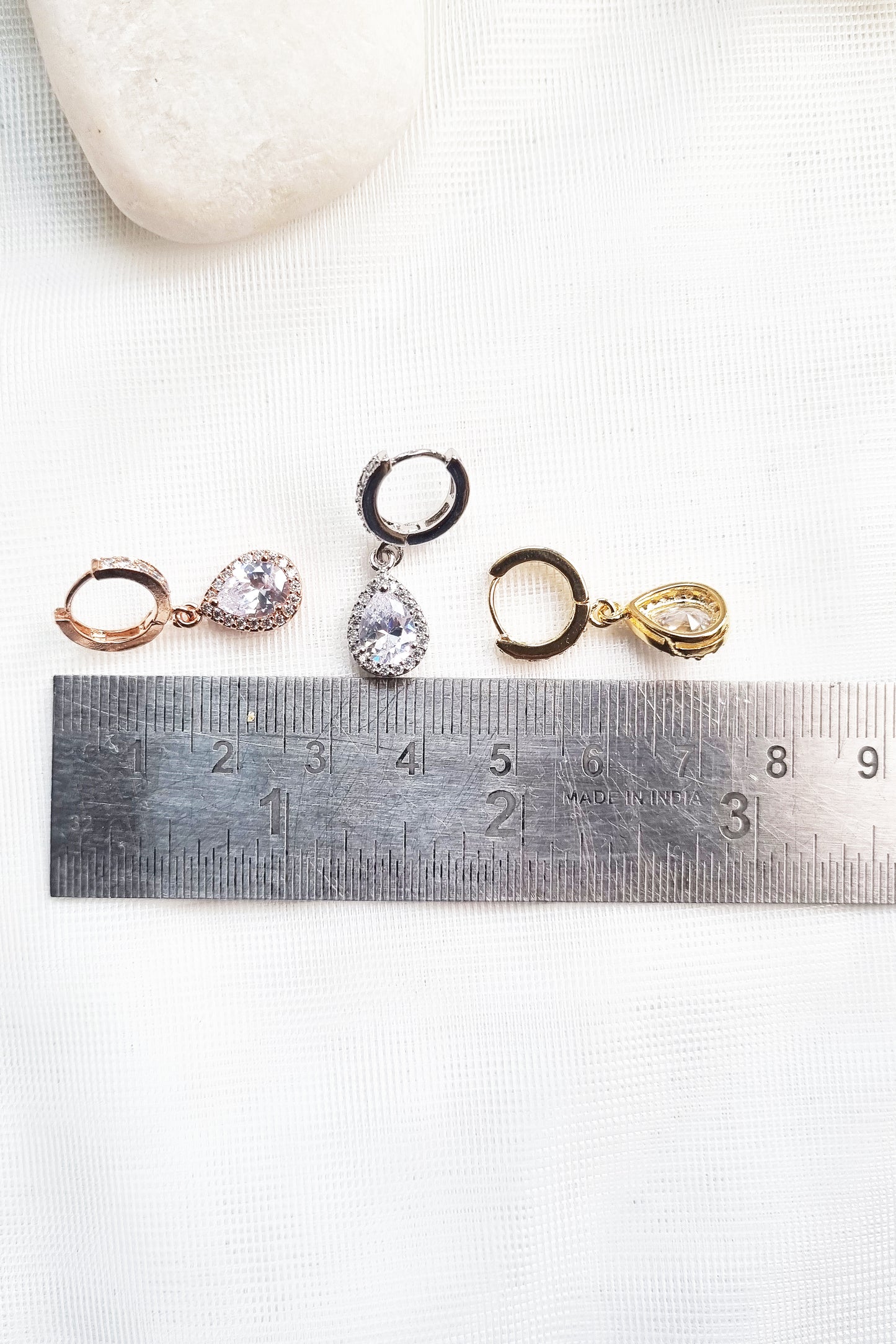 Petite CZ Dangle Hoop Earrings