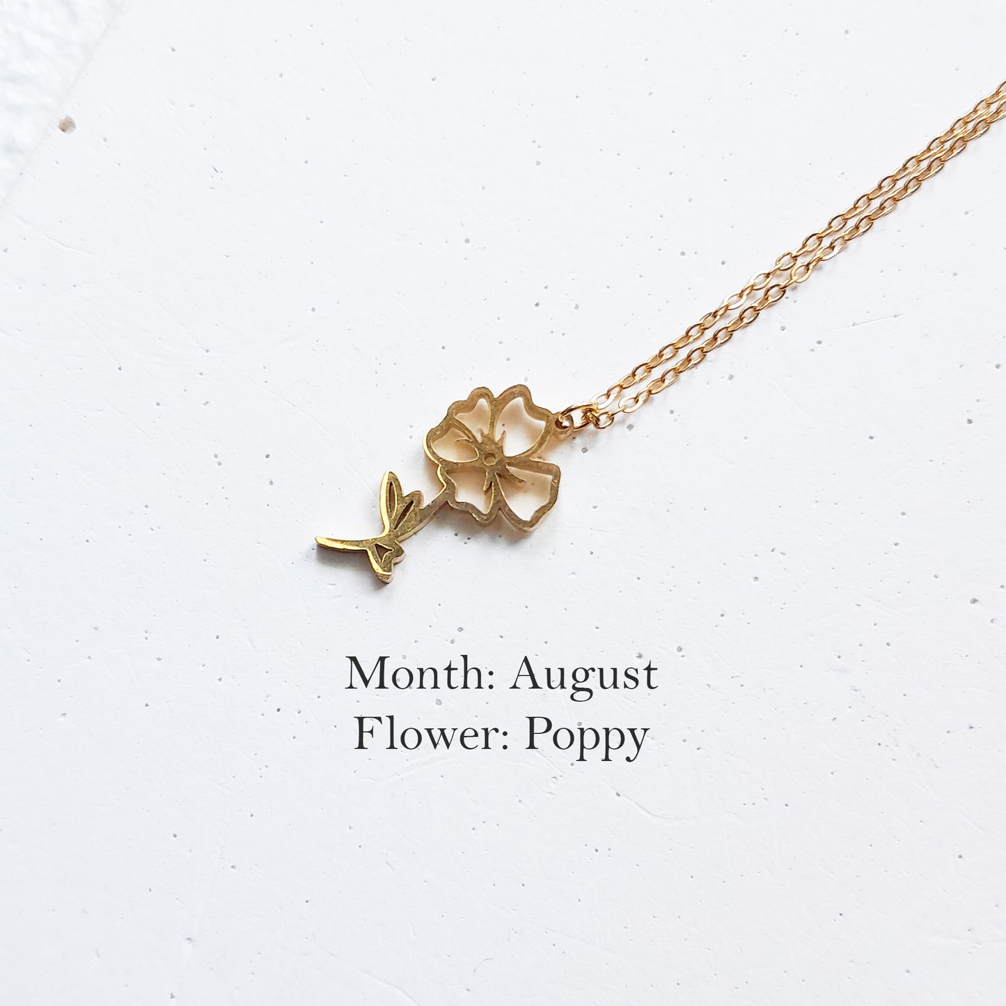 Birth flower necklace, birth month jewelry,