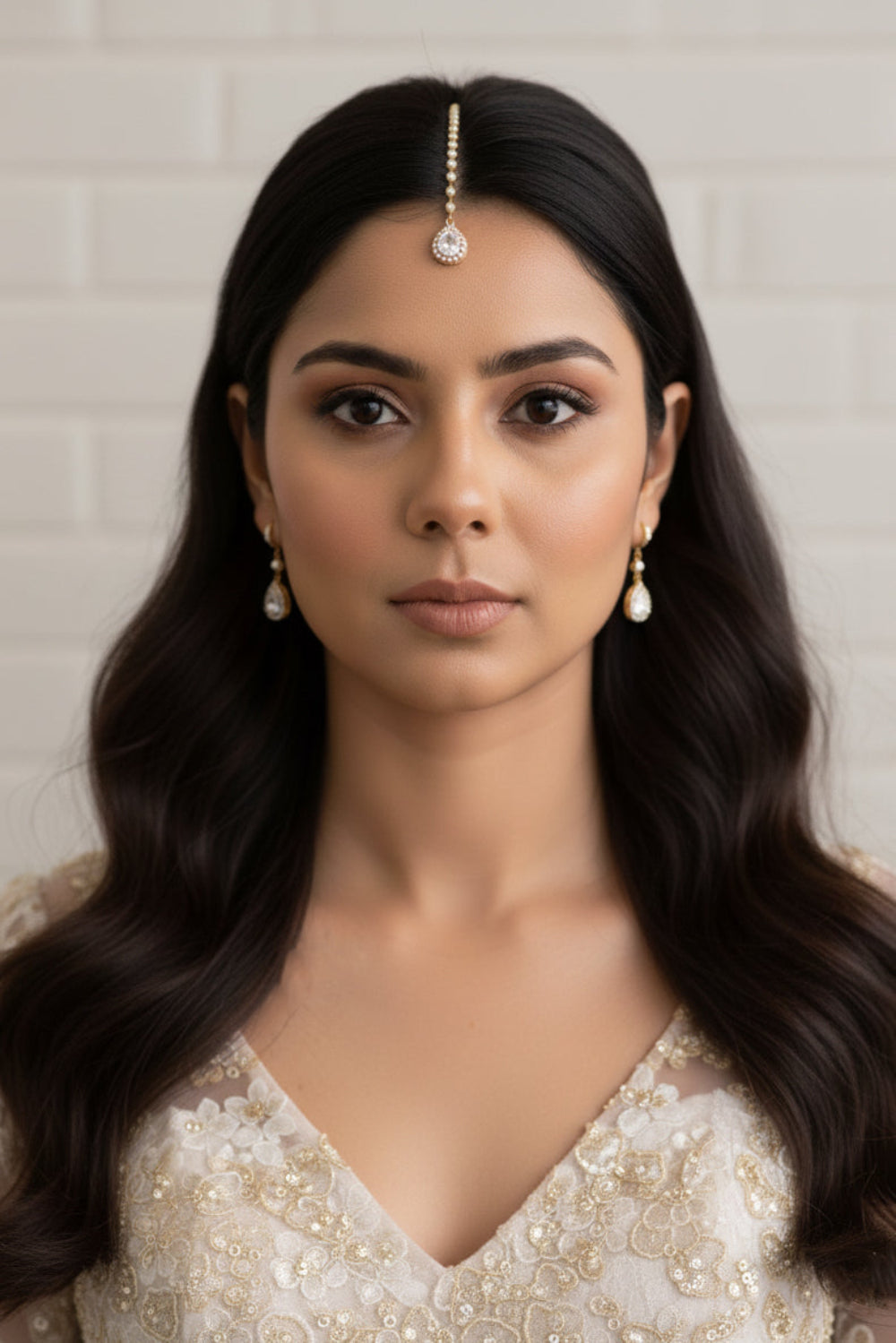 Elegant dainty maang tikka for boho brides & bridesmaids in gold or silver wedding style