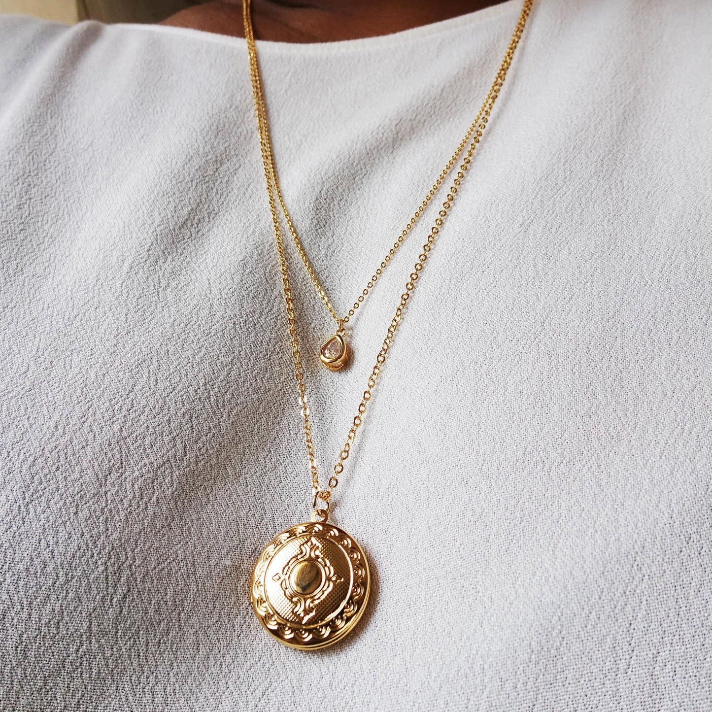 Gold Locket Necklace - Photo Keepsake Gift