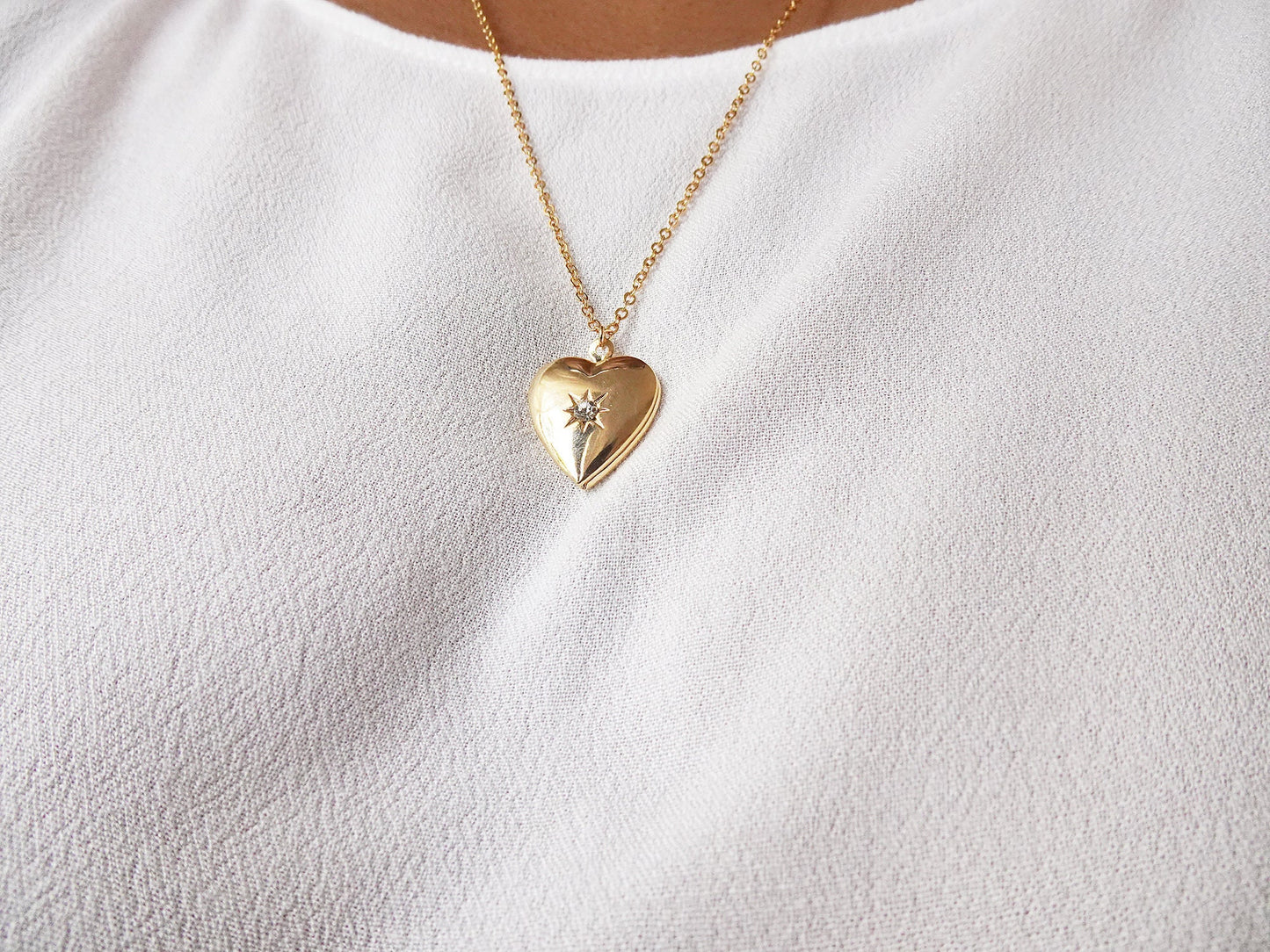 Gold Heart Locket Necklace - 3 Elegant Designs