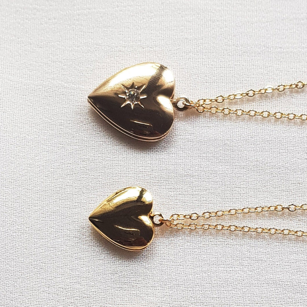 Gold Heart Locket Necklace - 3 Elegant Designs