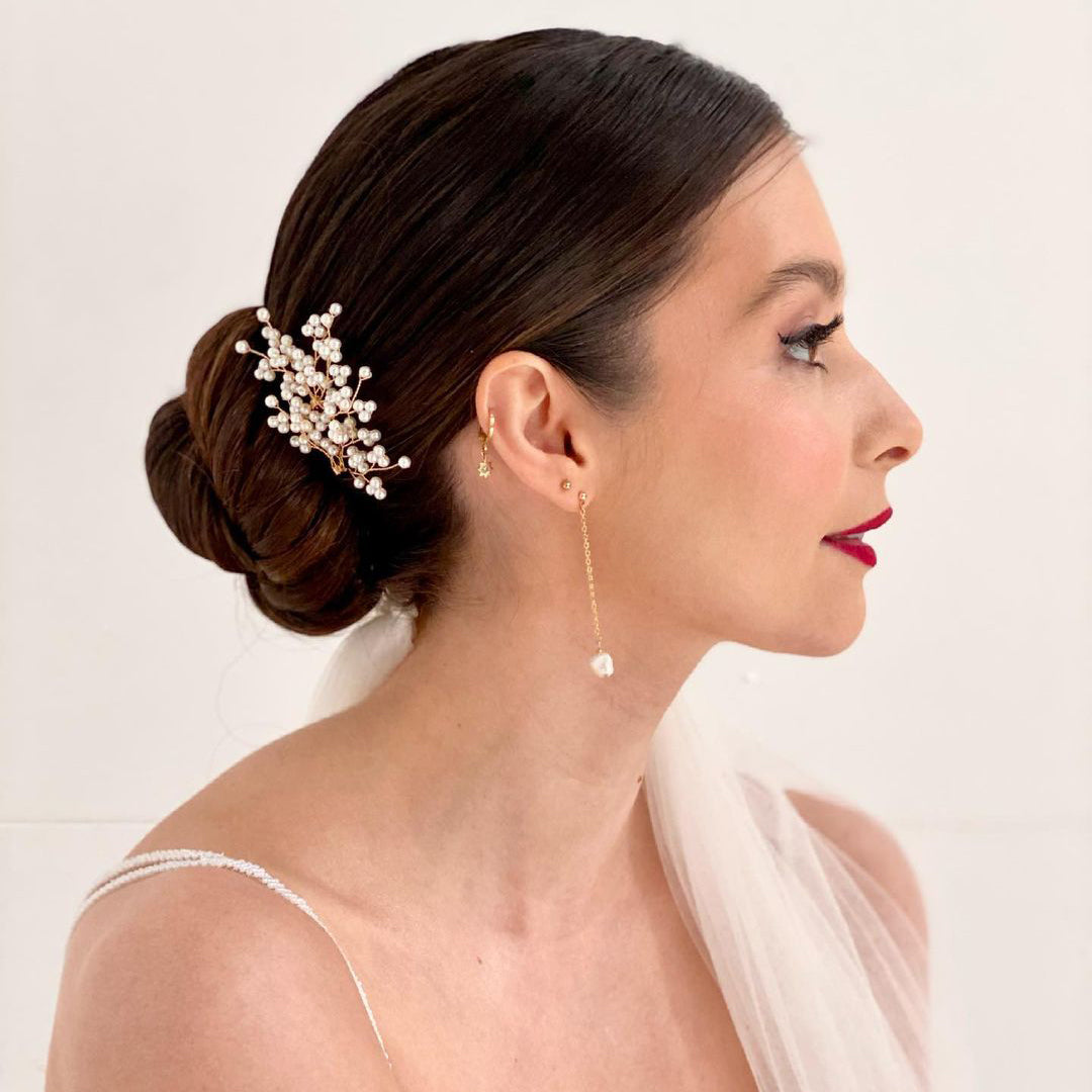 Long pearl earrings wedding - freshwater pearl dangle