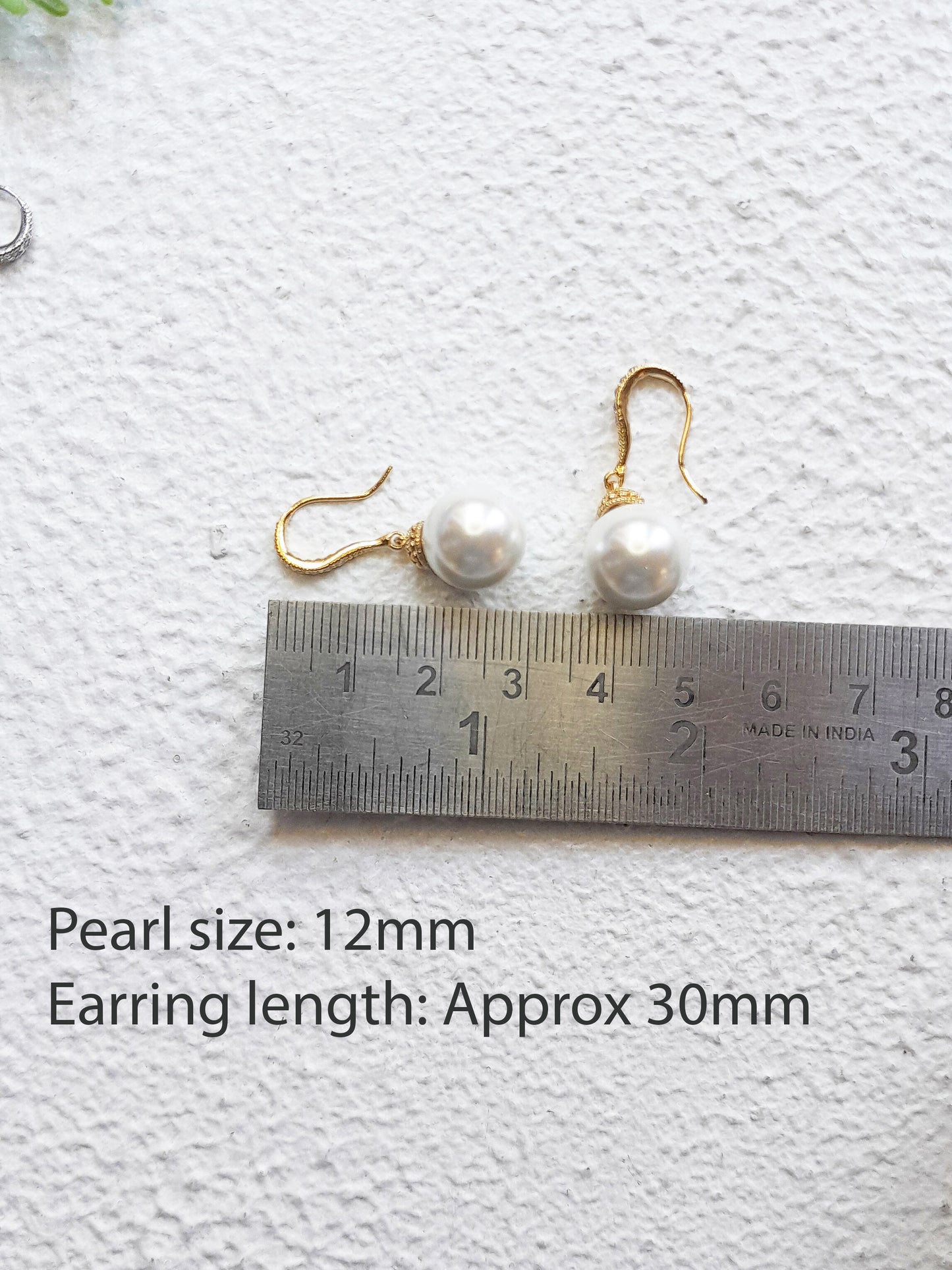 Pearl Drop Bridal Earrings CZ Hook