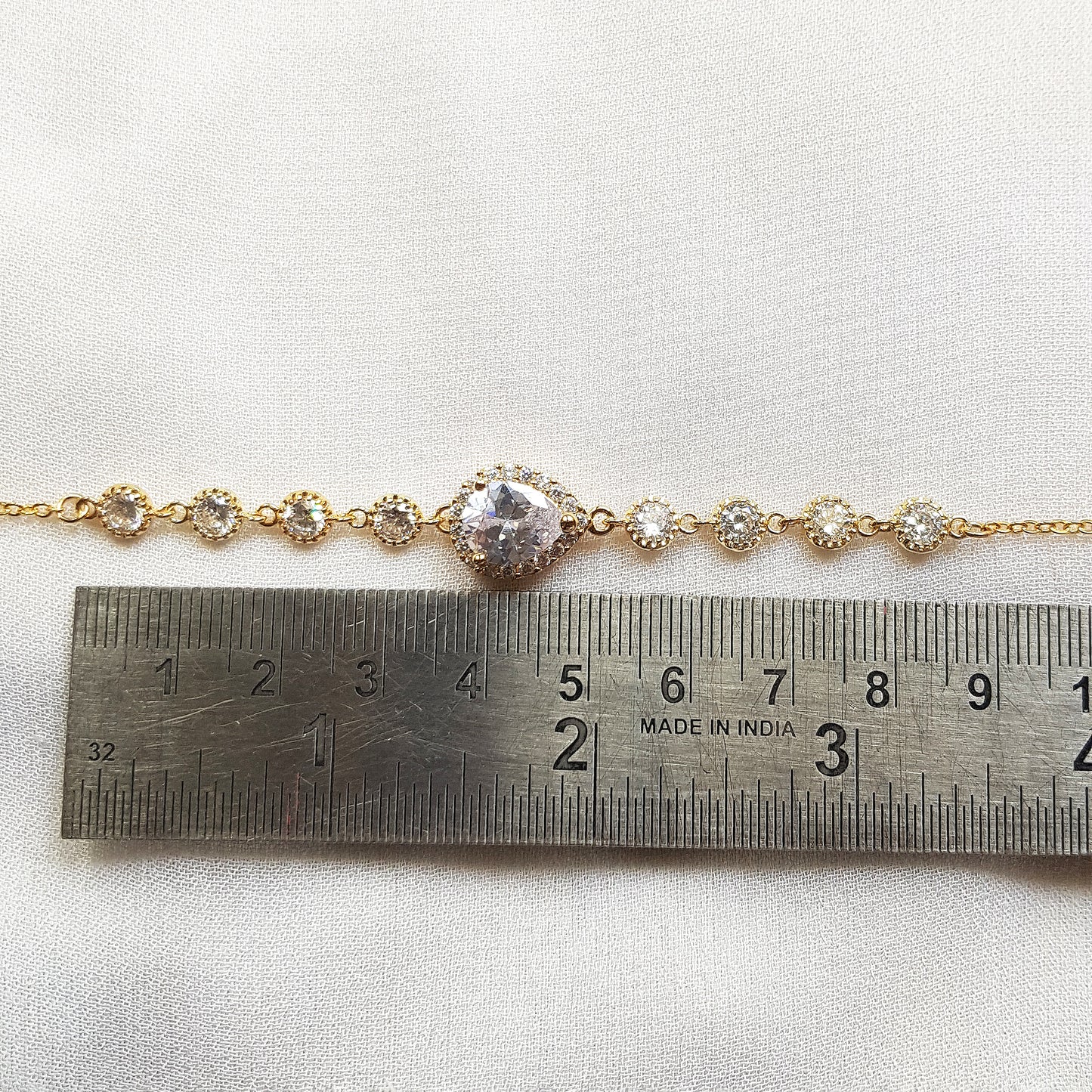 Gold teardrop crystal bridal earrings, bridal jewelry set