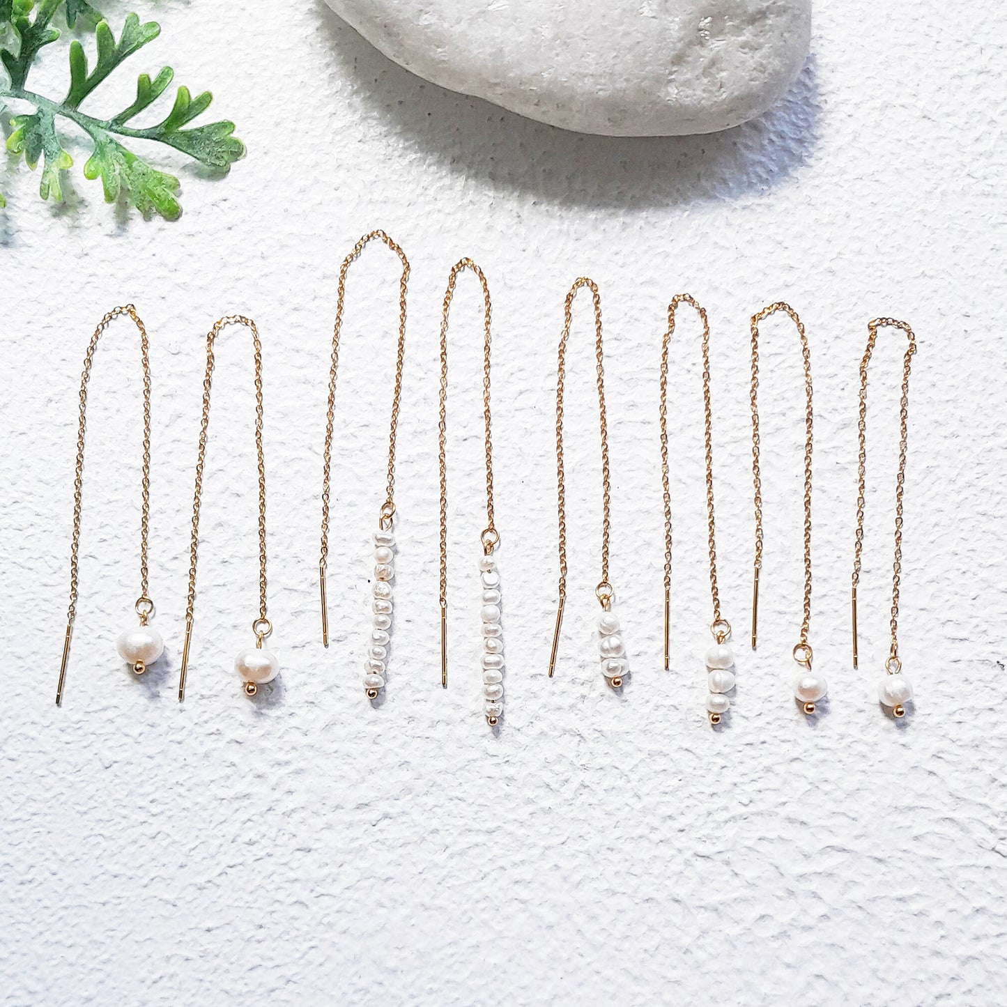 Delicate Pearl Threader Earrings