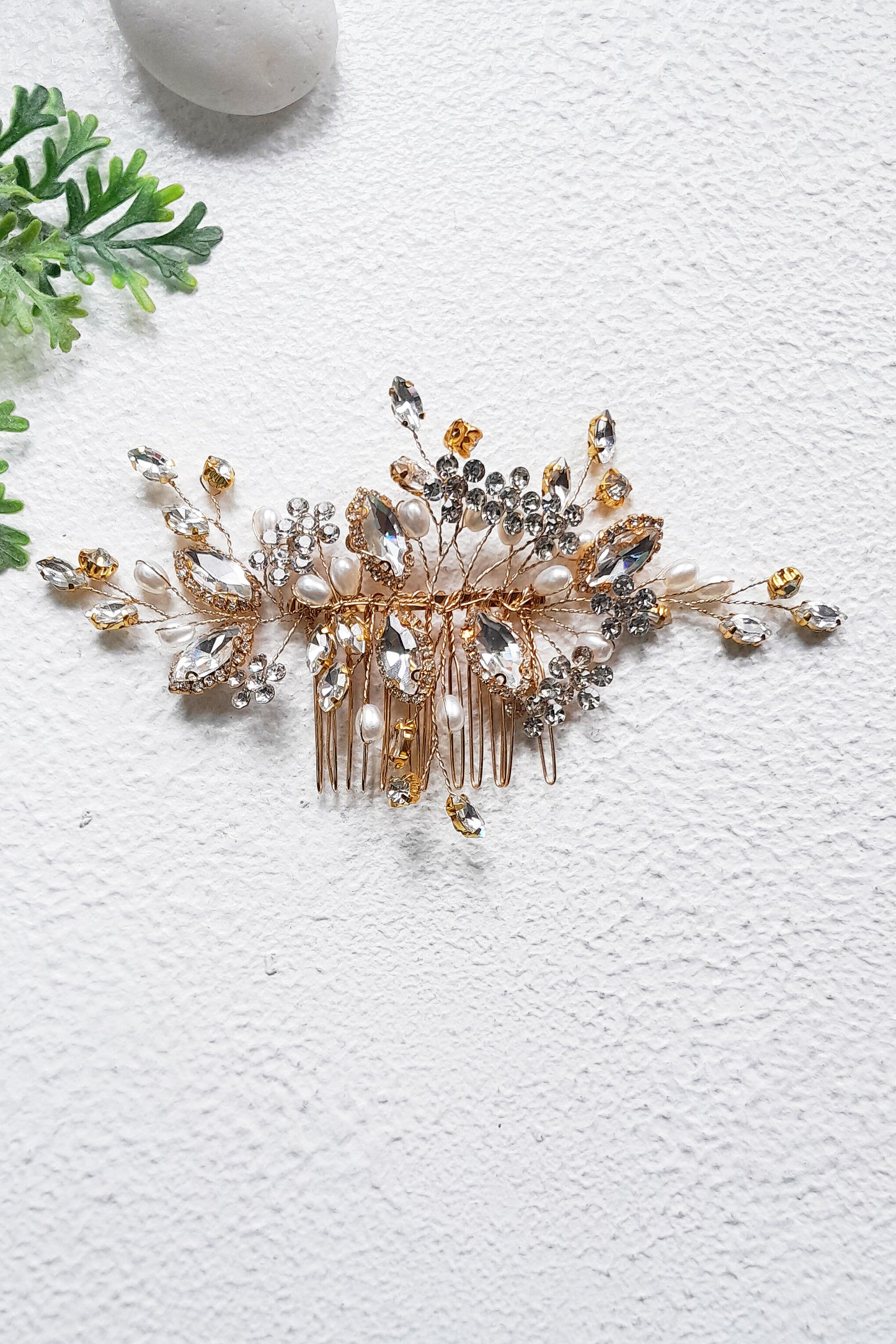 Crystal Pearl Bridal Comb