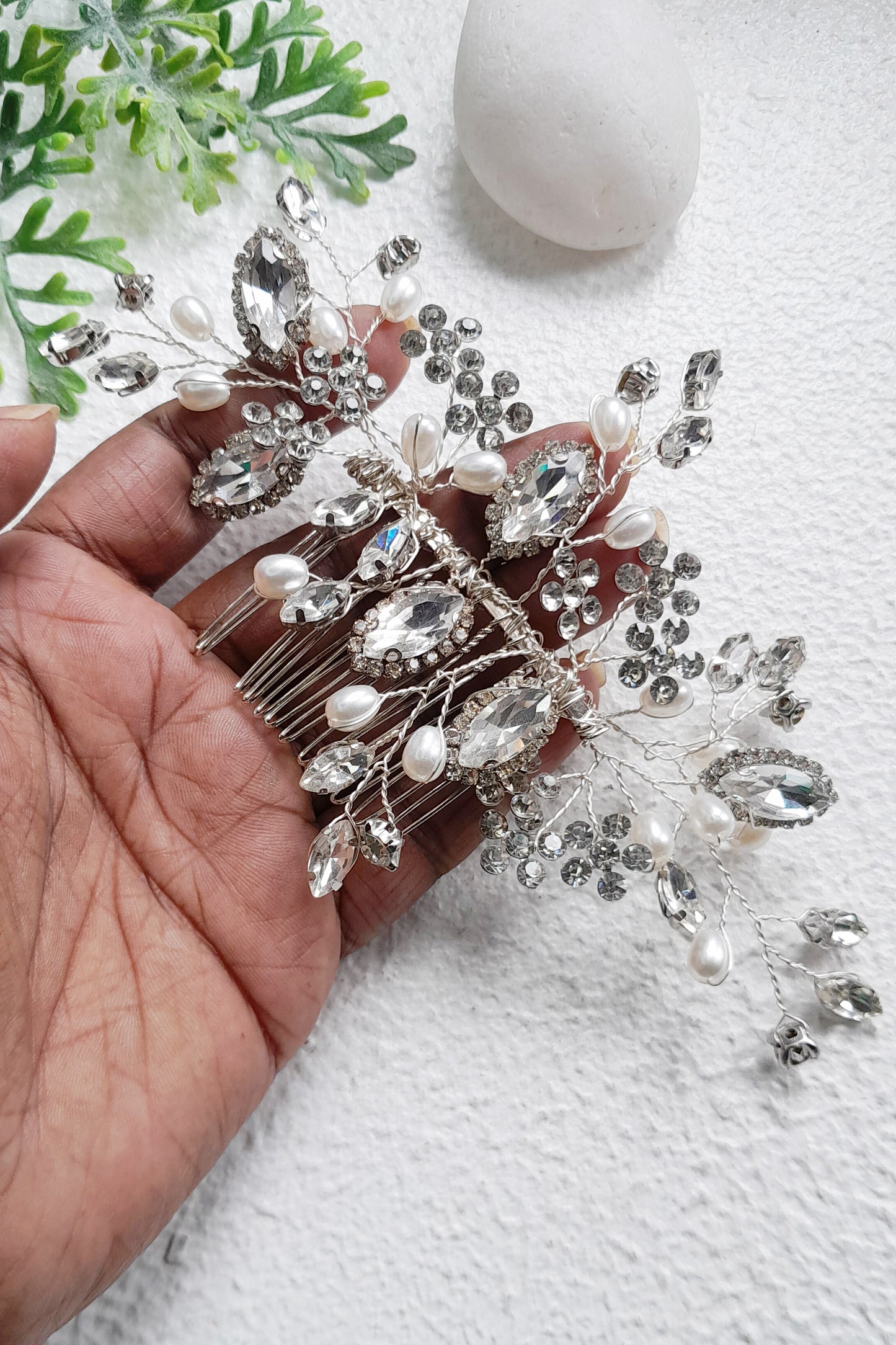 Crystal Pearl Bridal Comb
