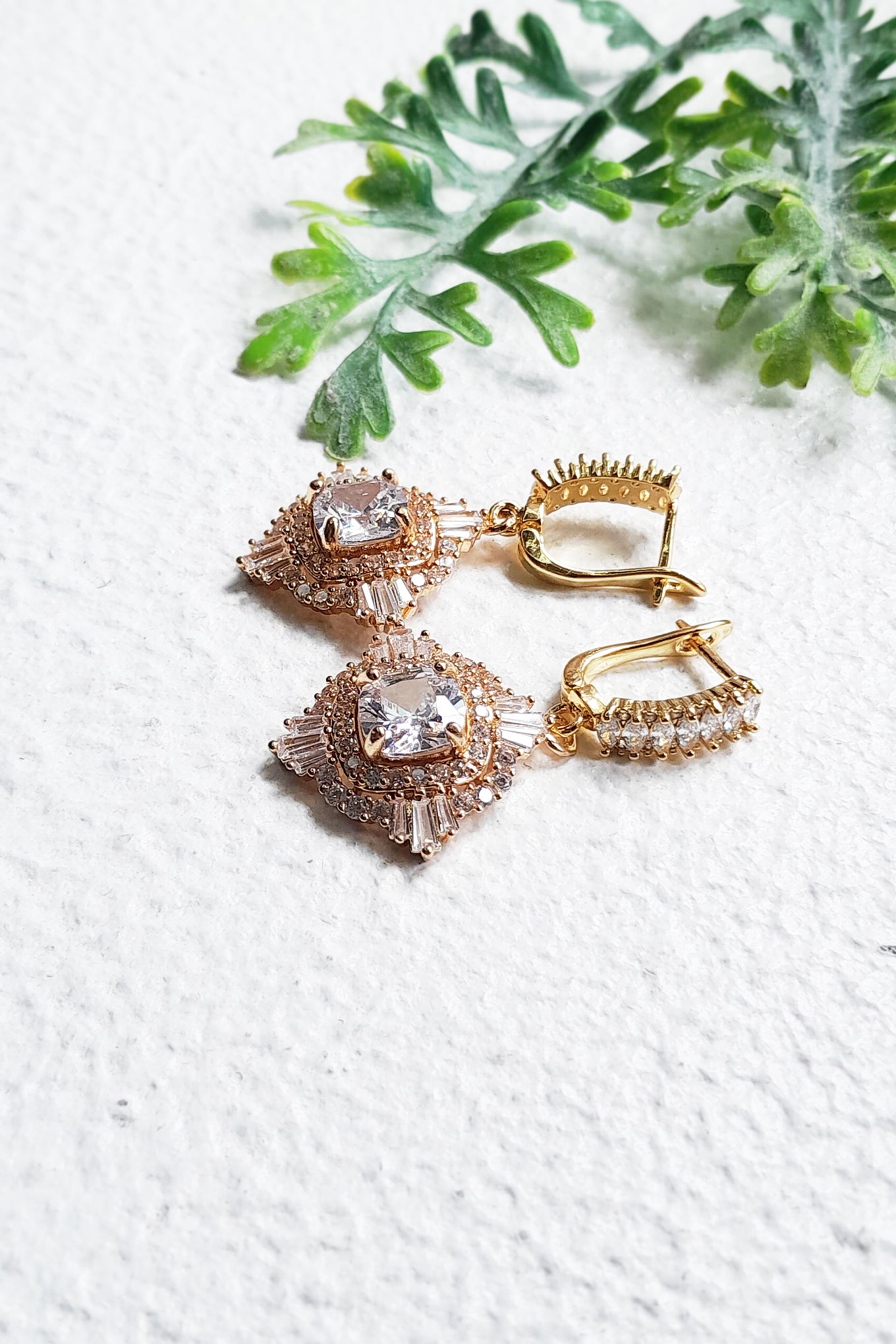 Art Deco Starburst Gold Bridal Jewelry Set