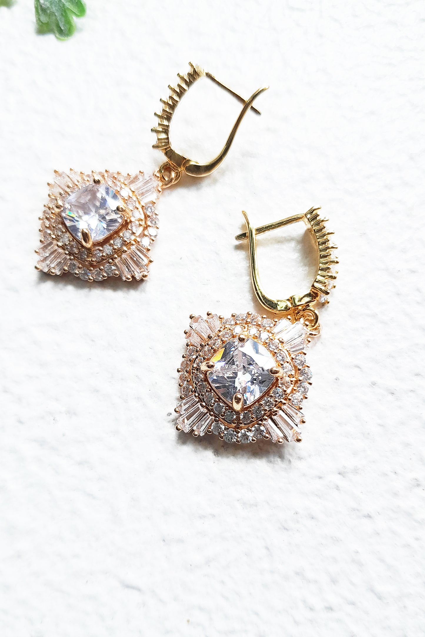 Art Deco Starburst Gold Bridal Jewelry Set