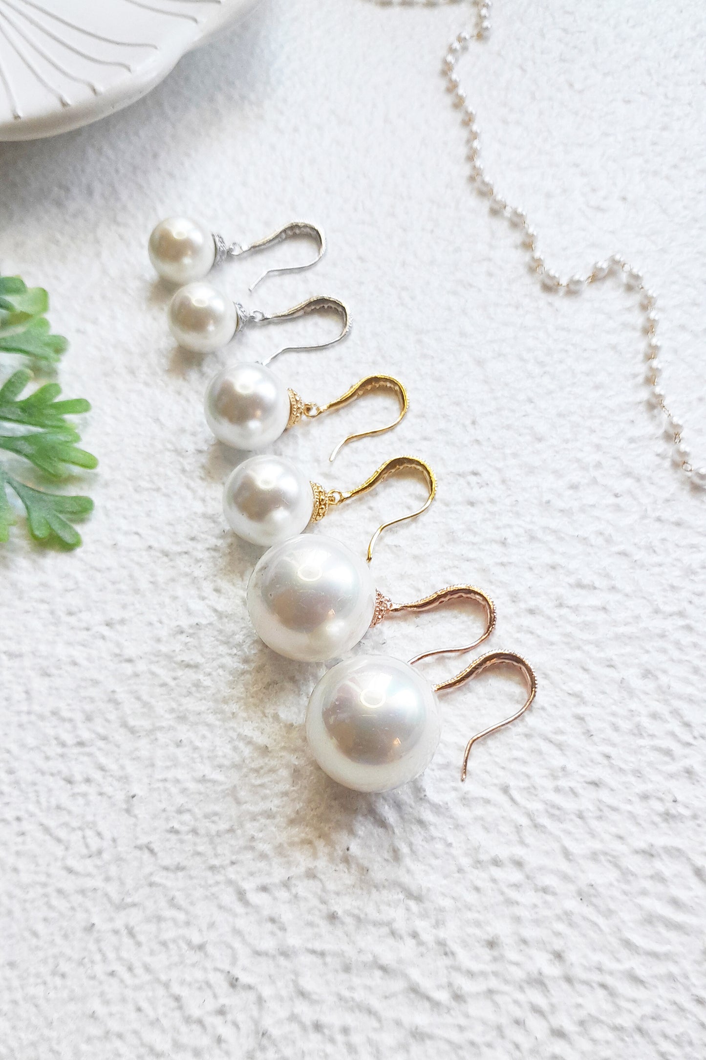 Pearl Drop Bridal Earrings CZ Hook