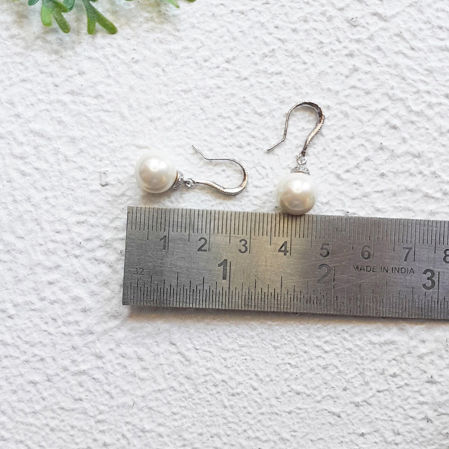 Pearl Drop Bridal Earrings CZ Hook