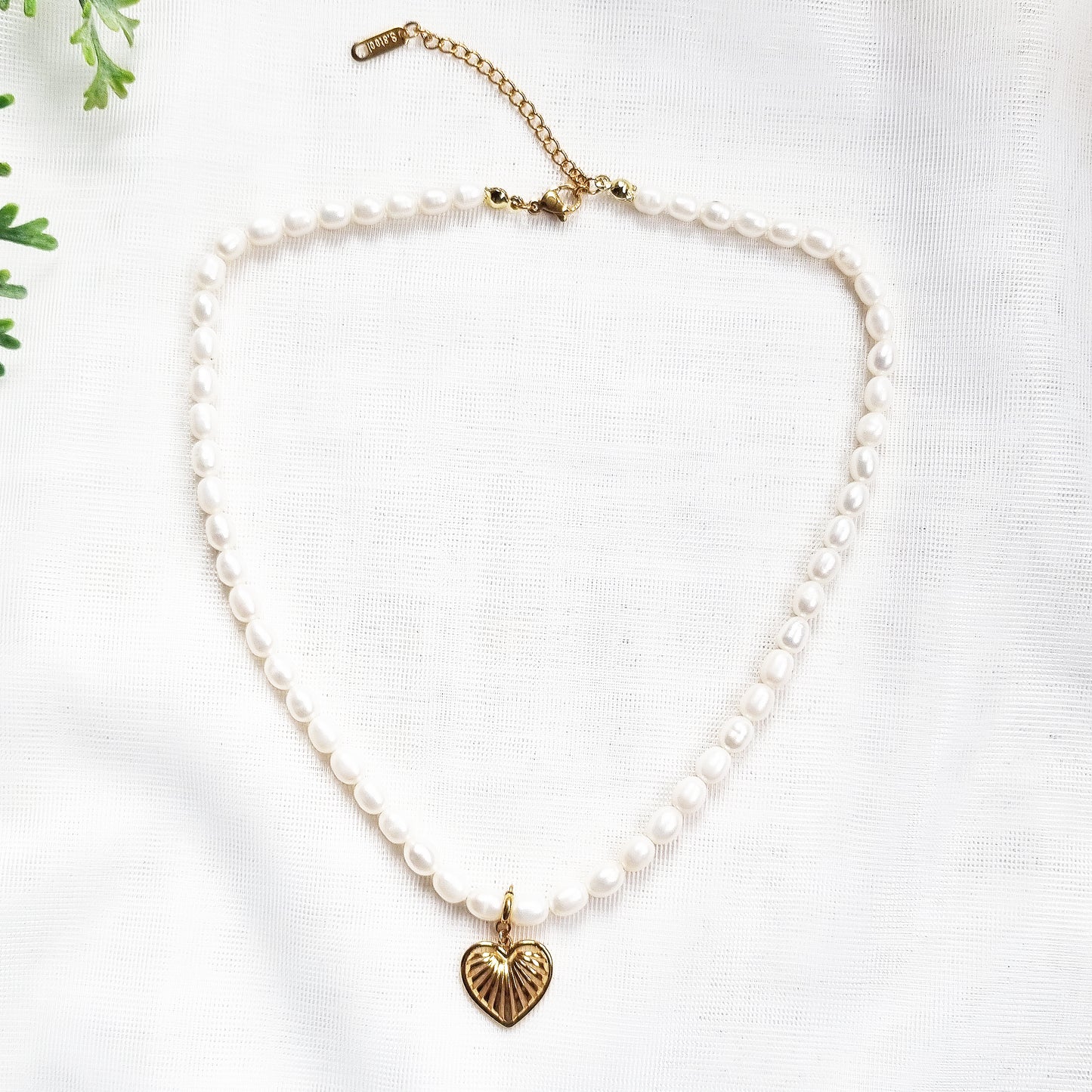 Pearl Heart Charm Necklace